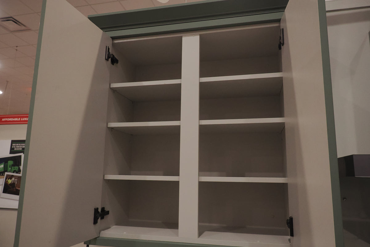 Wren Shaker Sage Green Matte Kitchen with Island