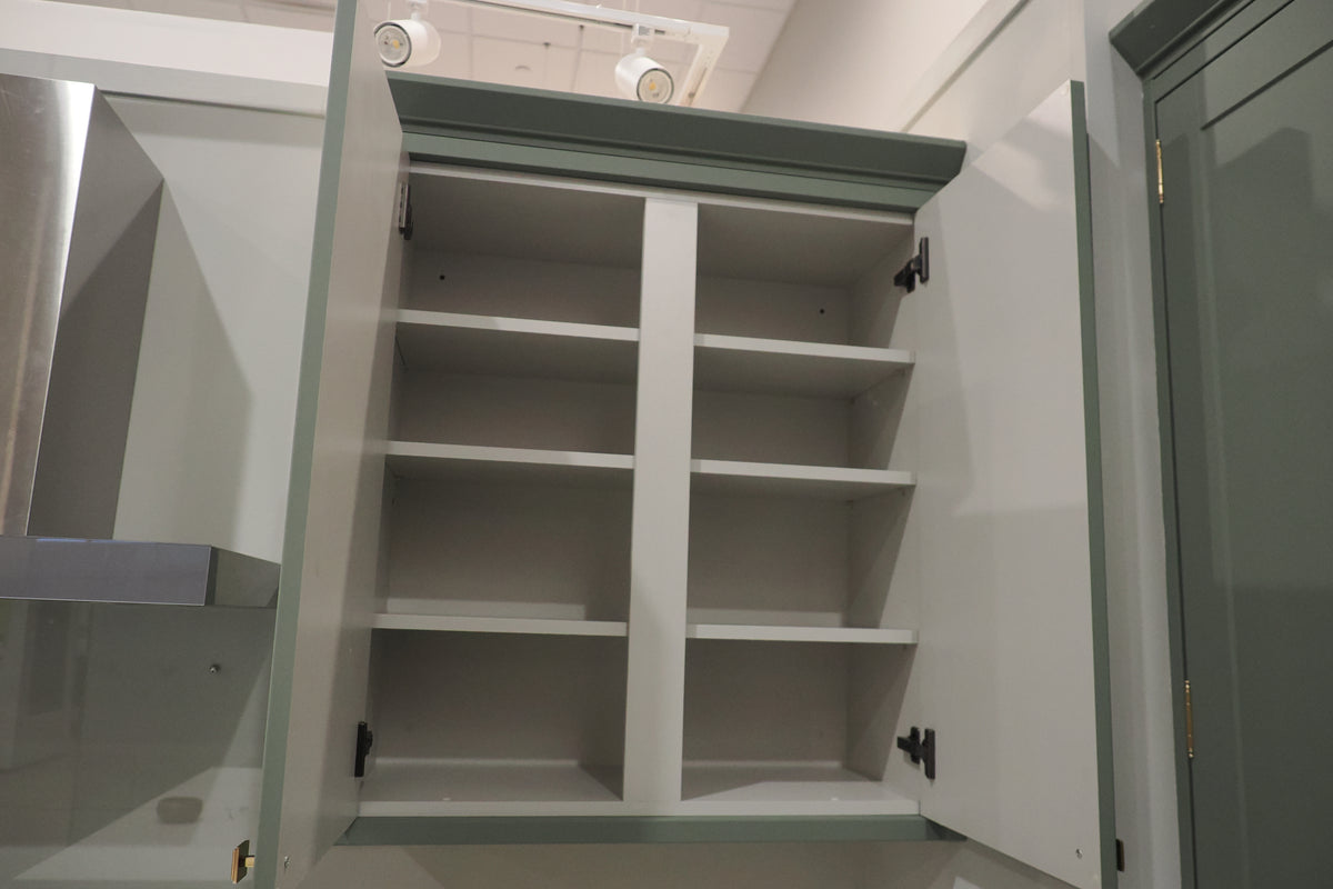 Wren Shaker Sage Green Matte Kitchen with Island