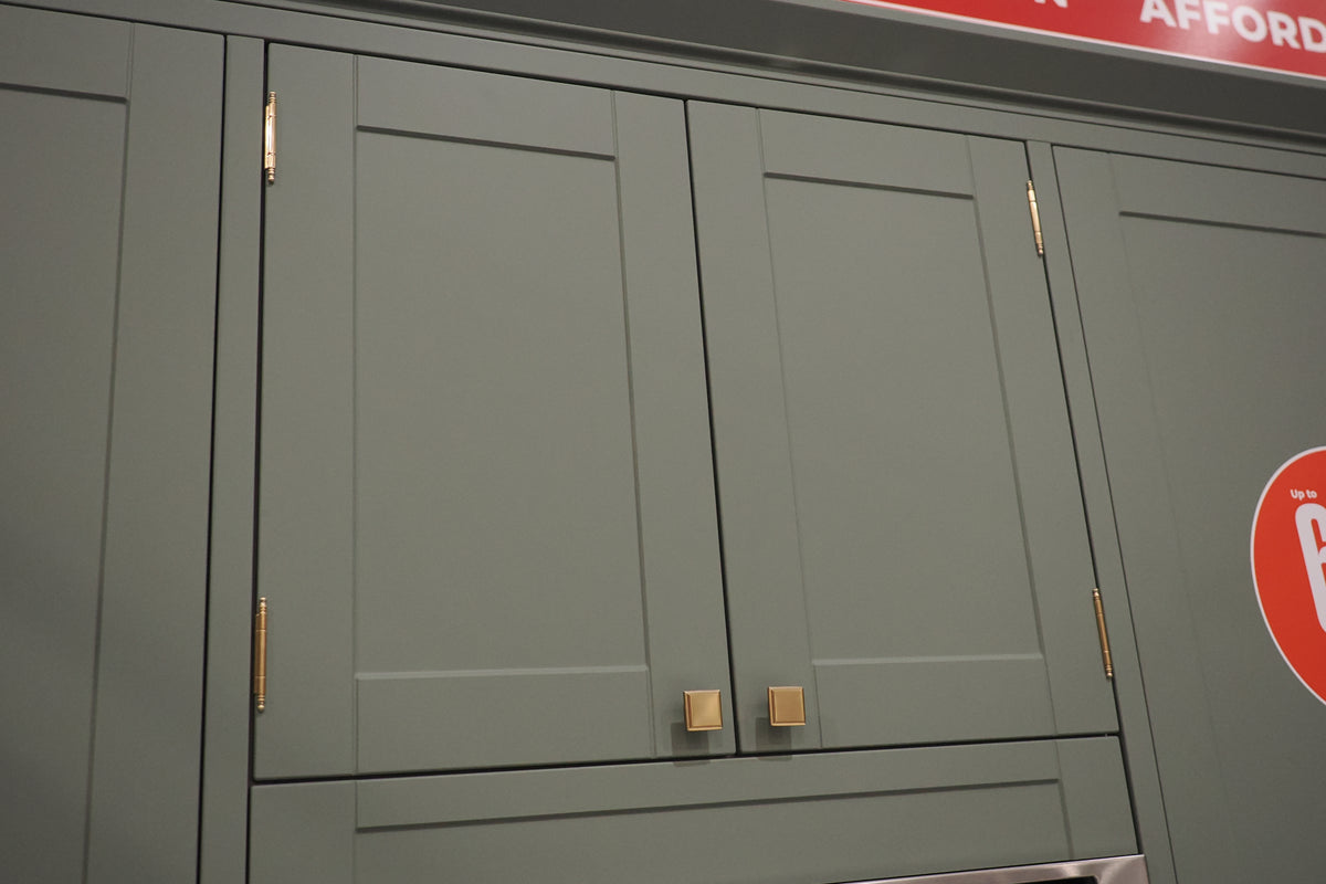 Wren Shaker Sage Green Matte Kitchen with Island