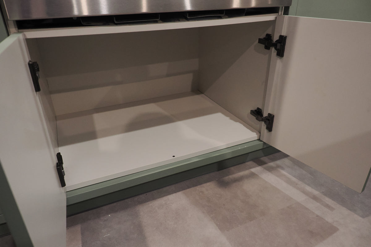 Wren Shaker Sage Green Matte Kitchen with Island