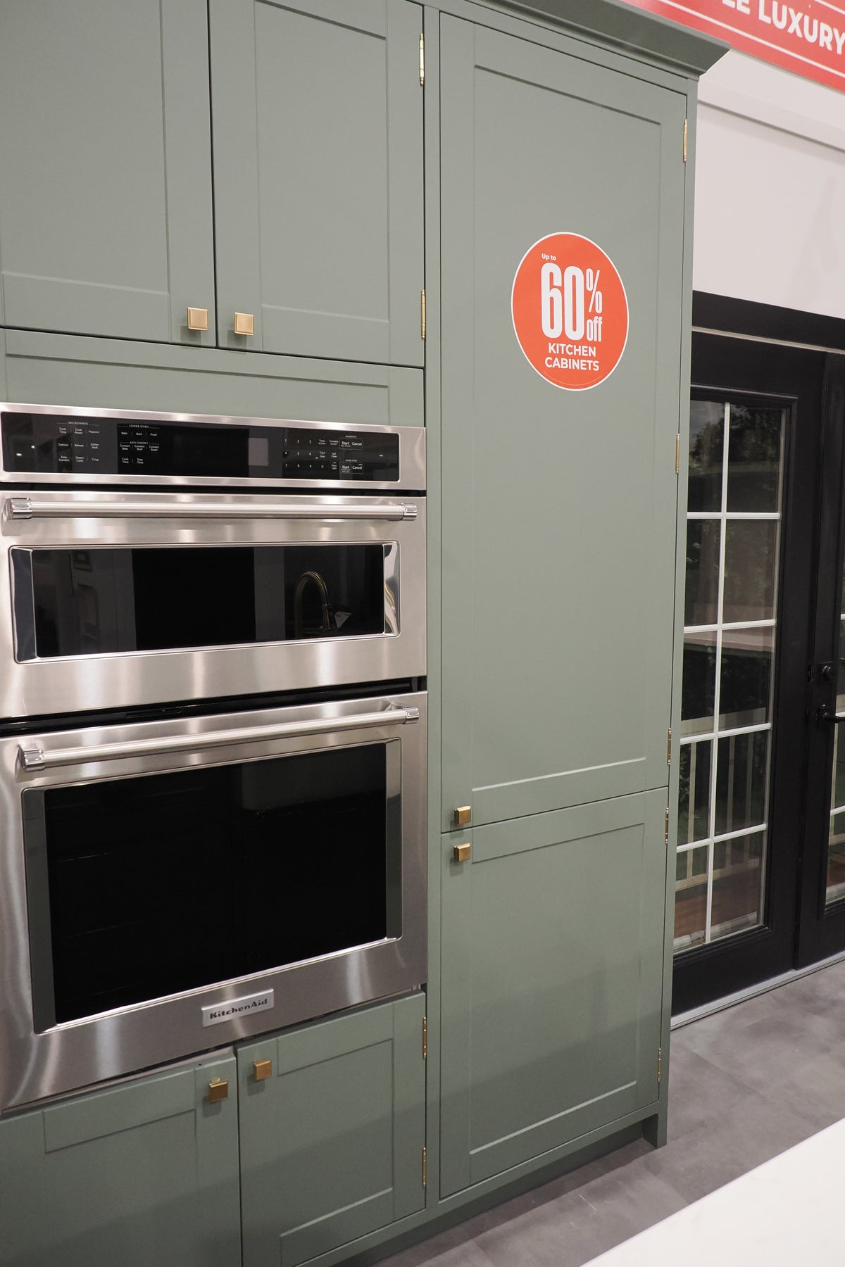 Wren Shaker Sage Green Matte Kitchen with Island