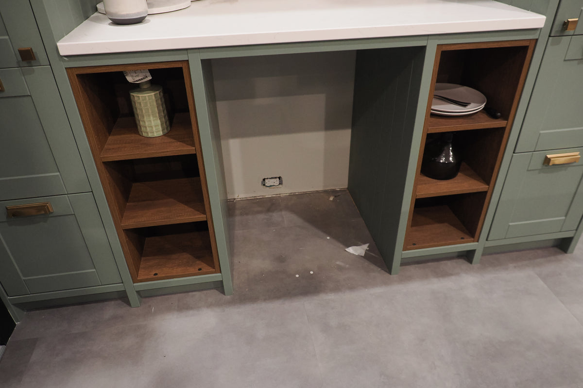 Wren Shaker Sage Green Matte Kitchen with Island
