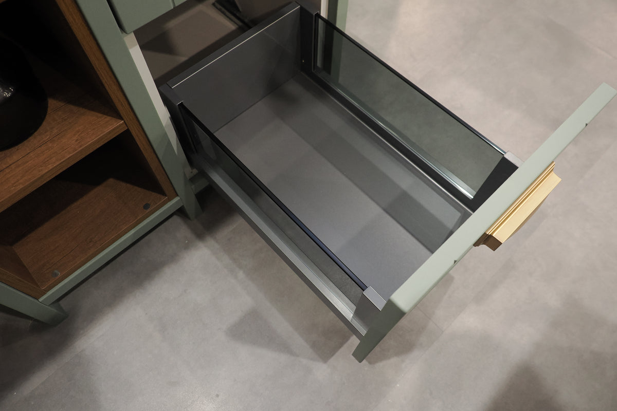 Wren Shaker Sage Green Matte Kitchen with Island