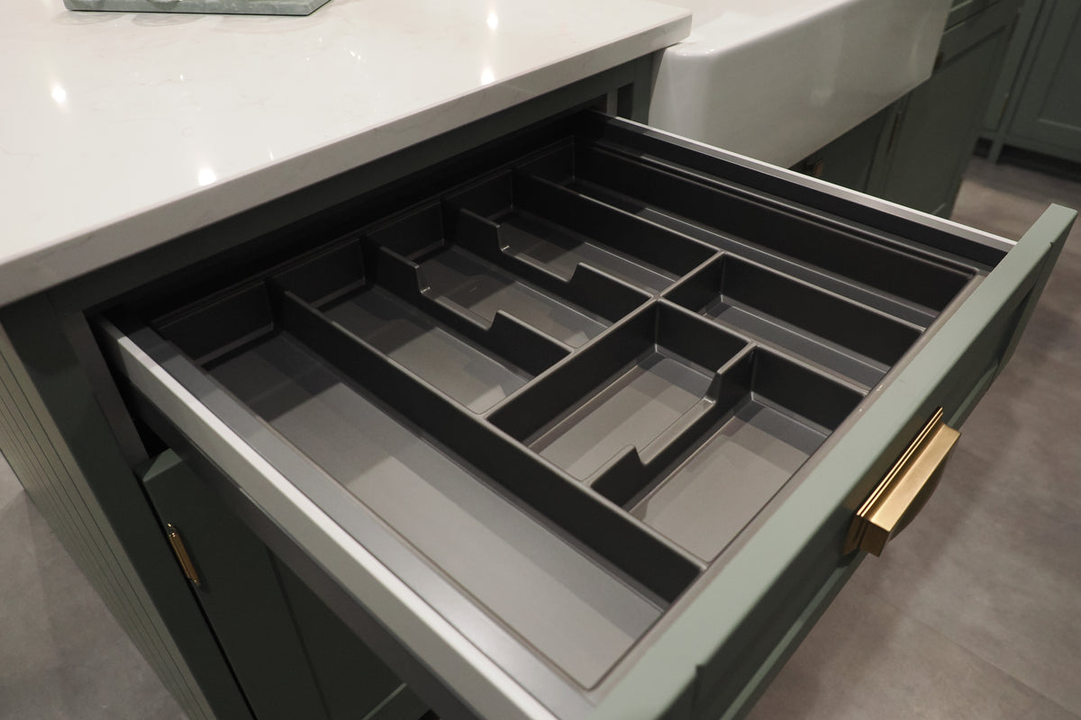 Wren Shaker Sage Green Matte Kitchen with Island