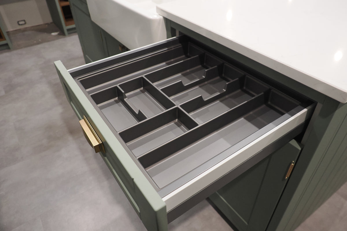 Wren Shaker Sage Green Matte Kitchen with Island