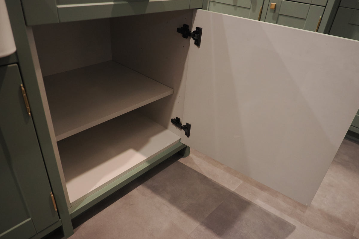 Wren Shaker Sage Green Matte Kitchen with Island