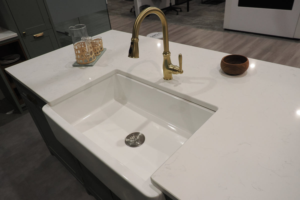 Wren Shaker Sage Green Matte Kitchen with Island