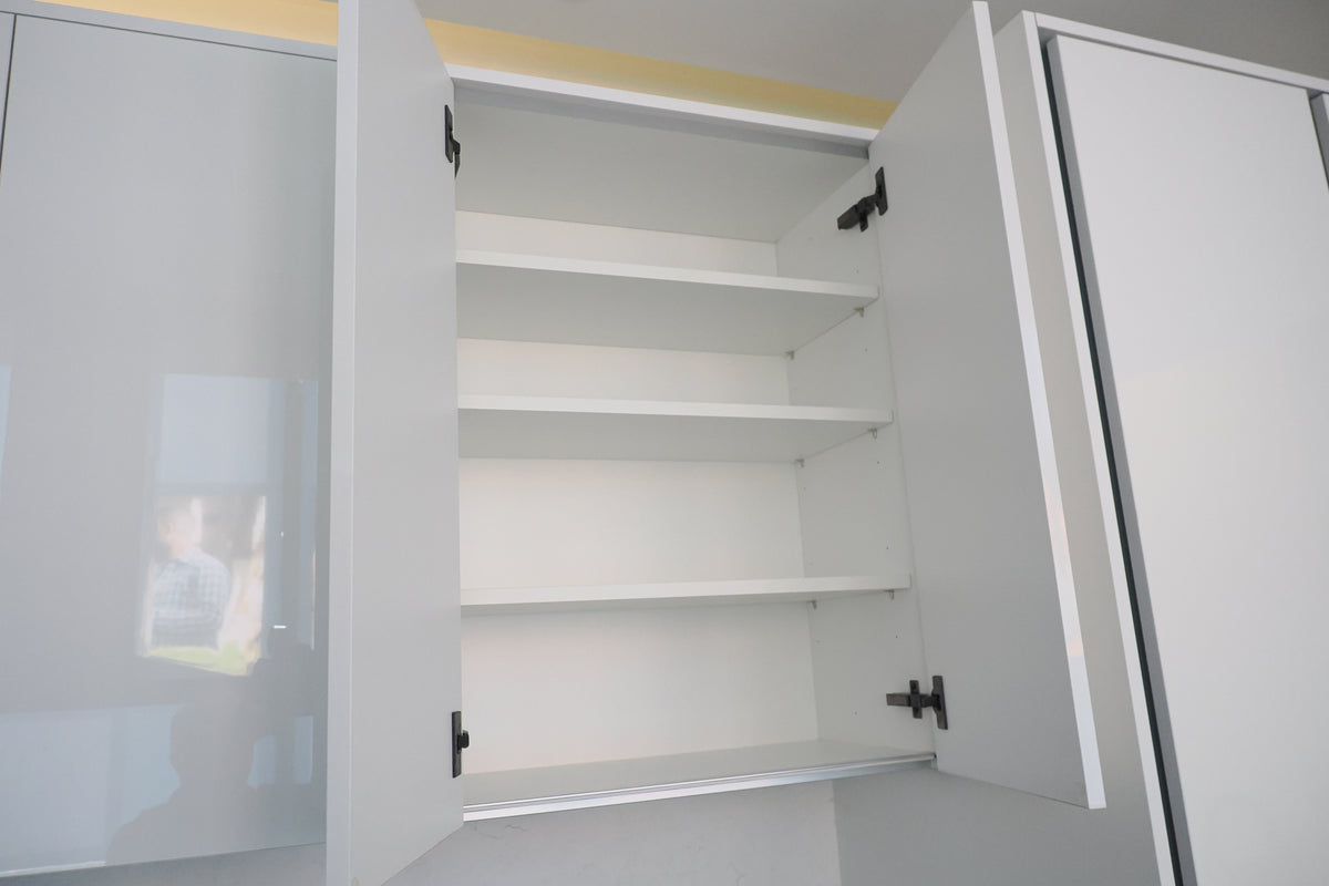 Wren Milano High Gloss White Kitchen with Island