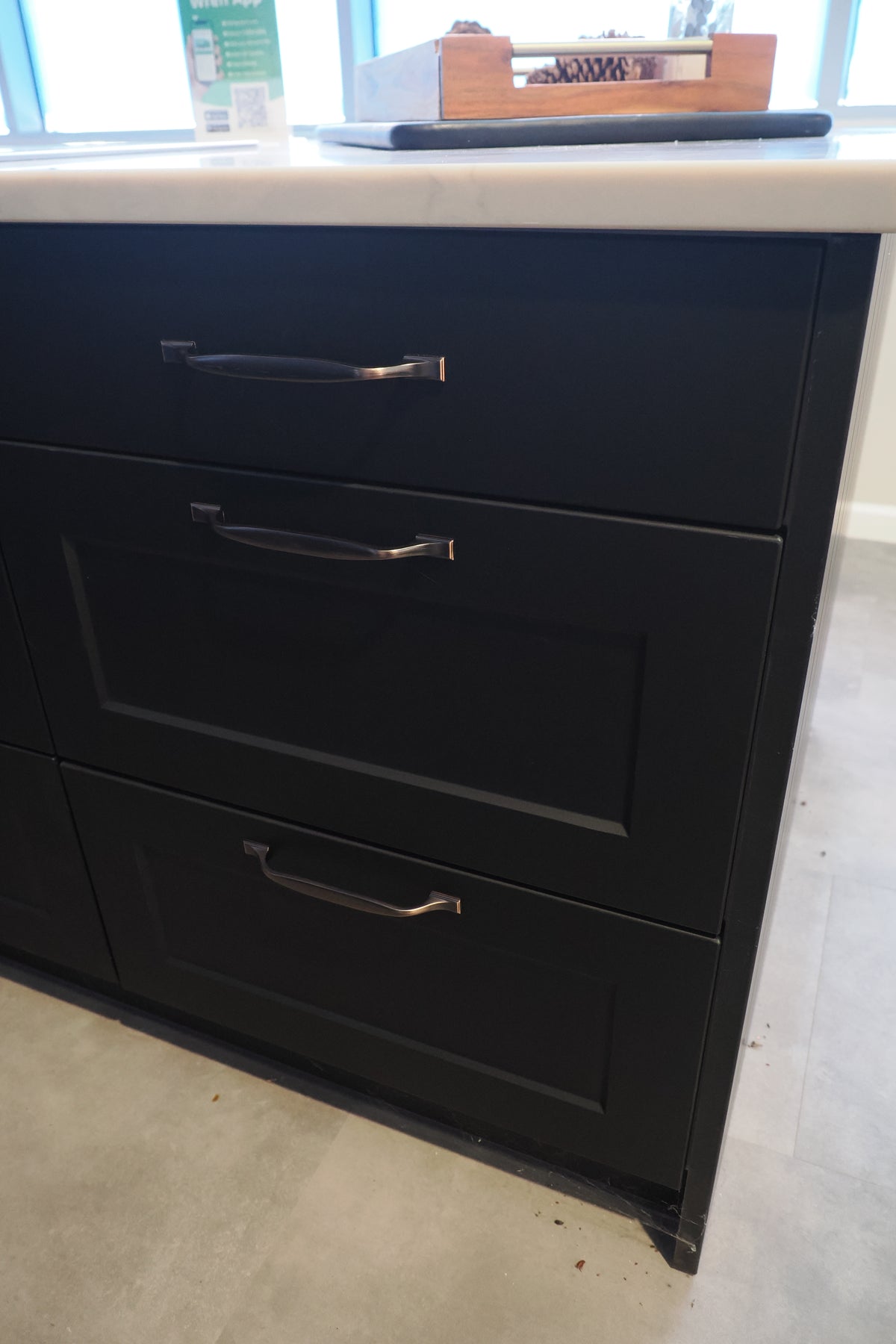 Wren Shaker Chelsea Juratek Black Kitchen with Island