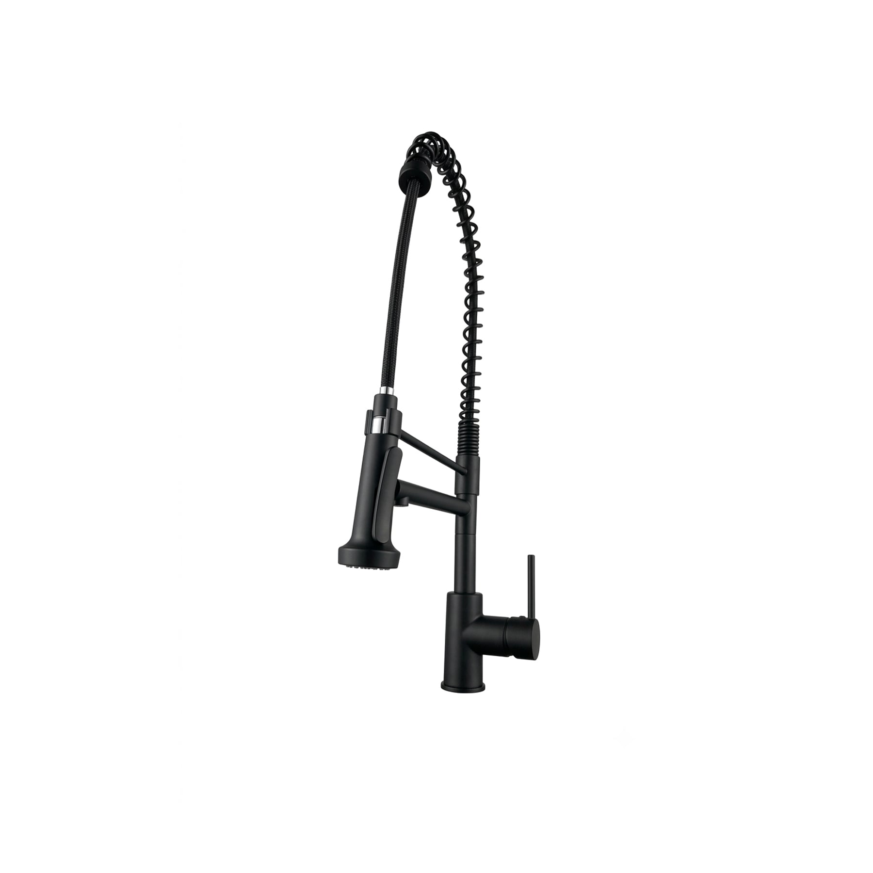 Single Lever Dual Spout Kitchen Faucet in Matte Black