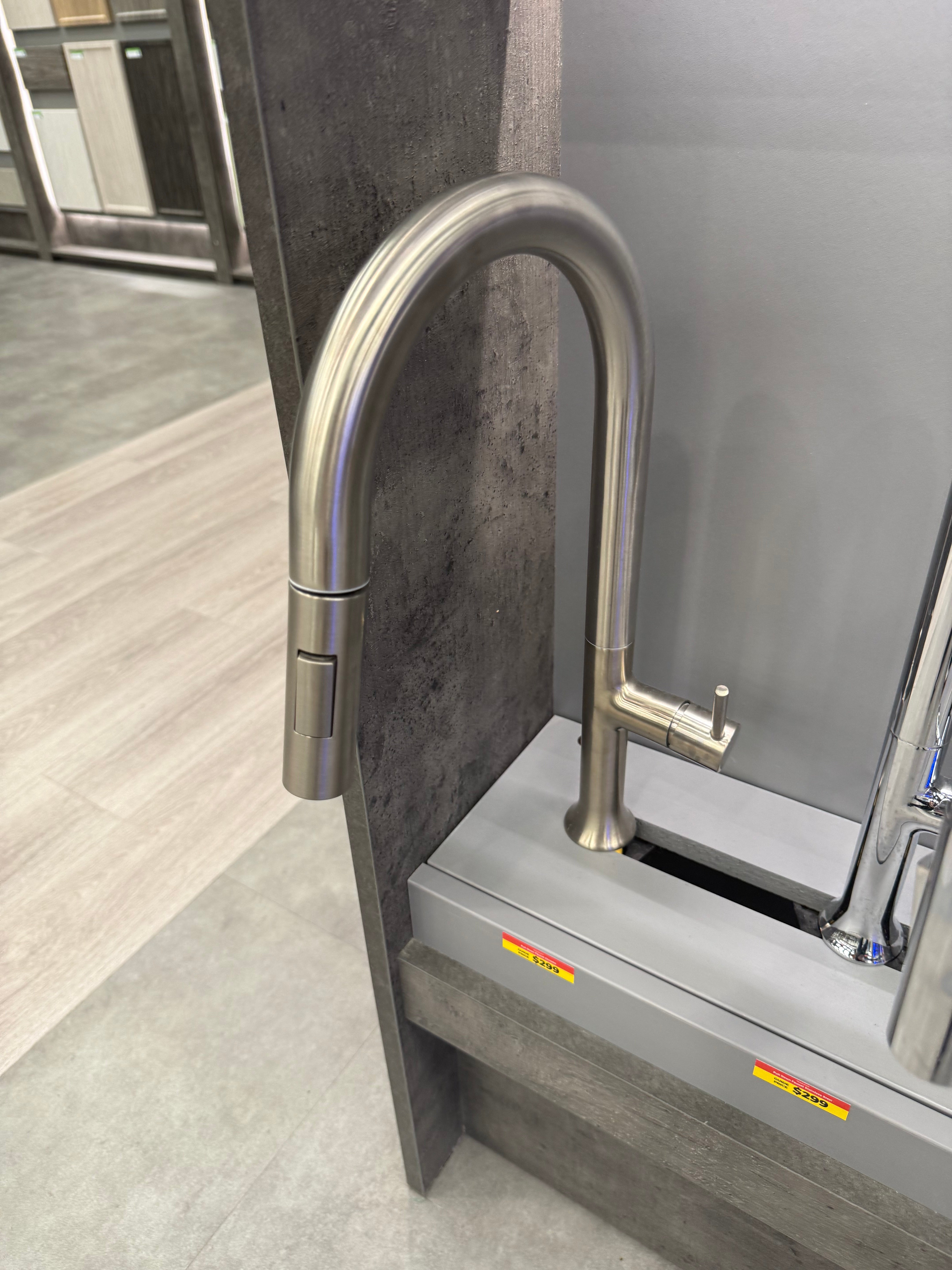Single Lever Pull Down Kitchen Faucet in Brushed Nickel