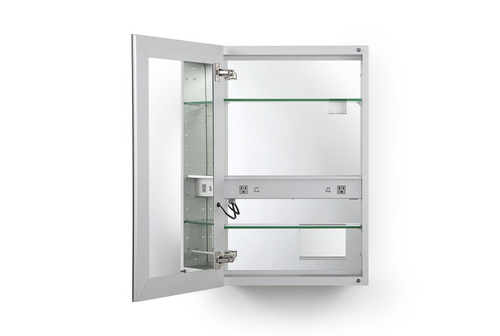 GlassCrafters Deco 23" x 36" Metal Framed Mirror Medicine Cabinet