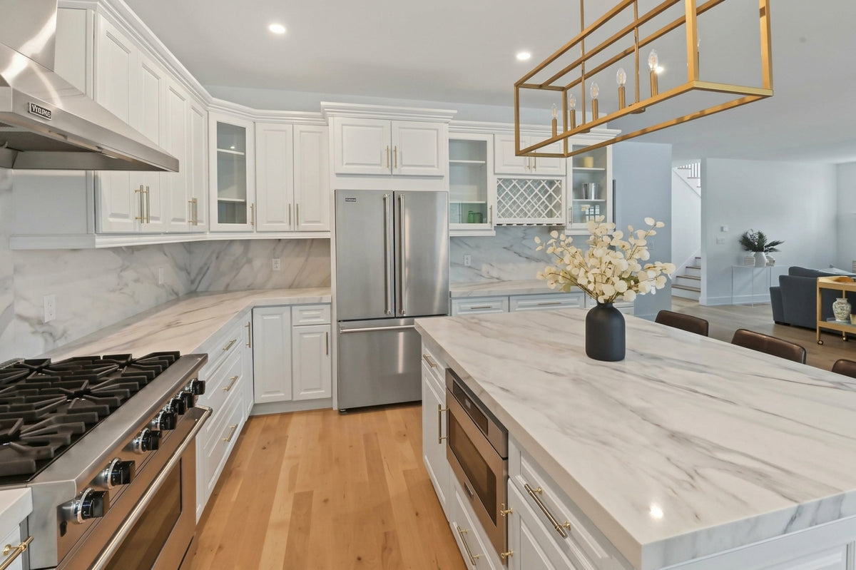 Cubitac Transitional White Kitchen with Island & Viking Appliances