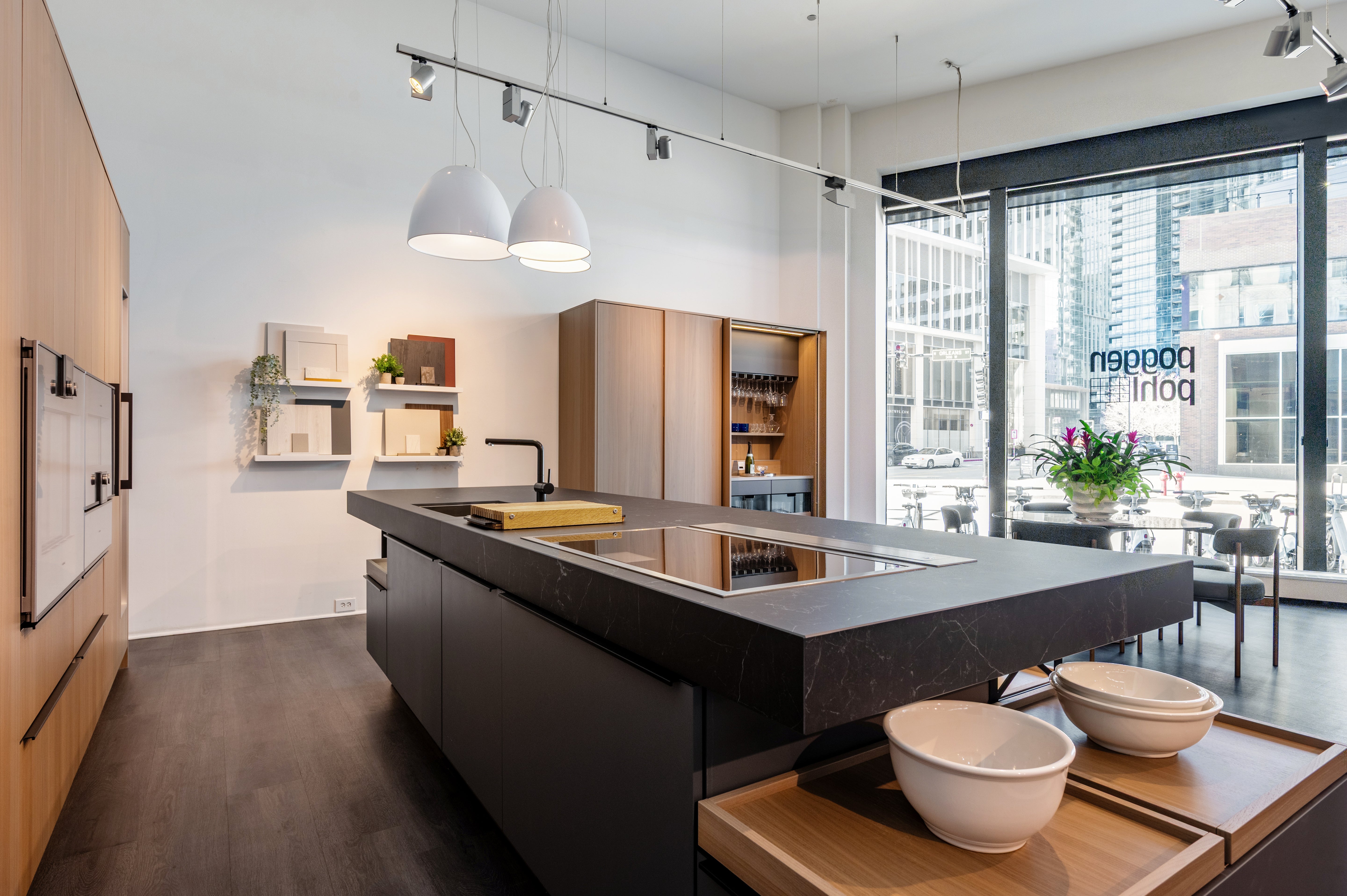 Poggenpohl Modo and +Stage Modern Natural Wood Tone Kitchen with Gaggenau Appliances