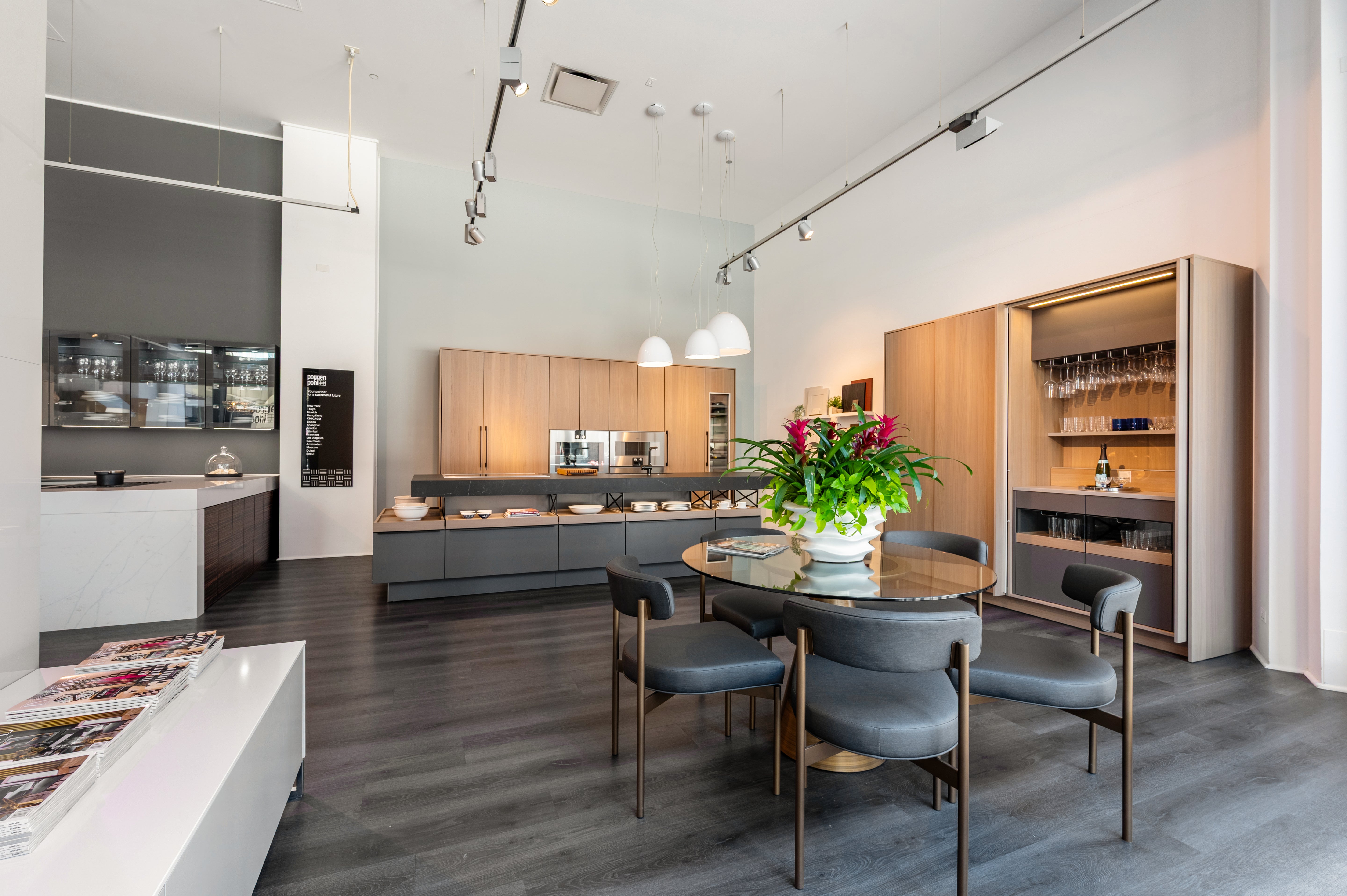 Poggenpohl Modo and +Stage Modern Natural Wood Tone Kitchen with Gaggenau Appliances