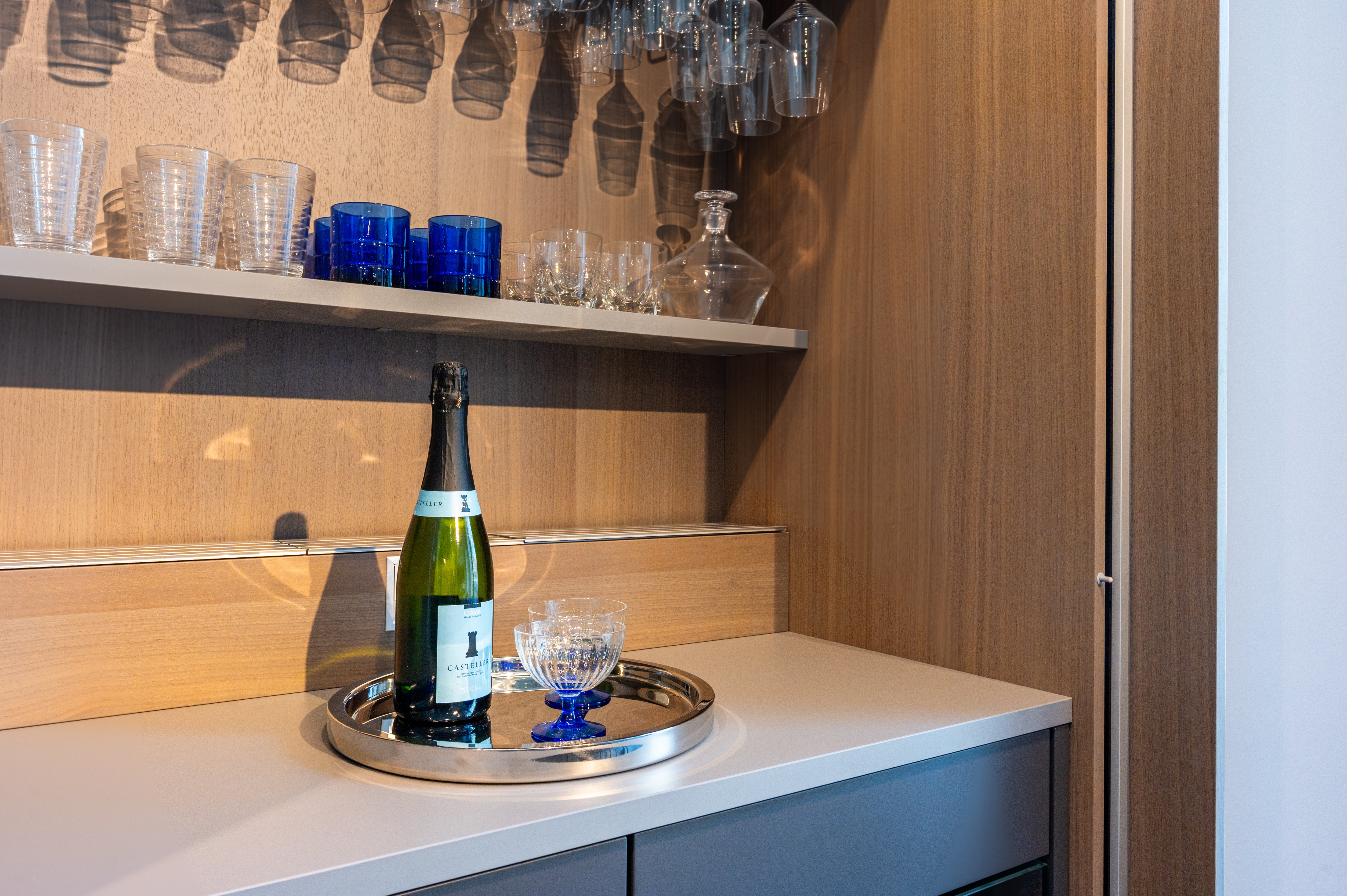 Poggenpohl Modo and +Stage Modern Natural Wood Tone Kitchen with Gaggenau Appliances