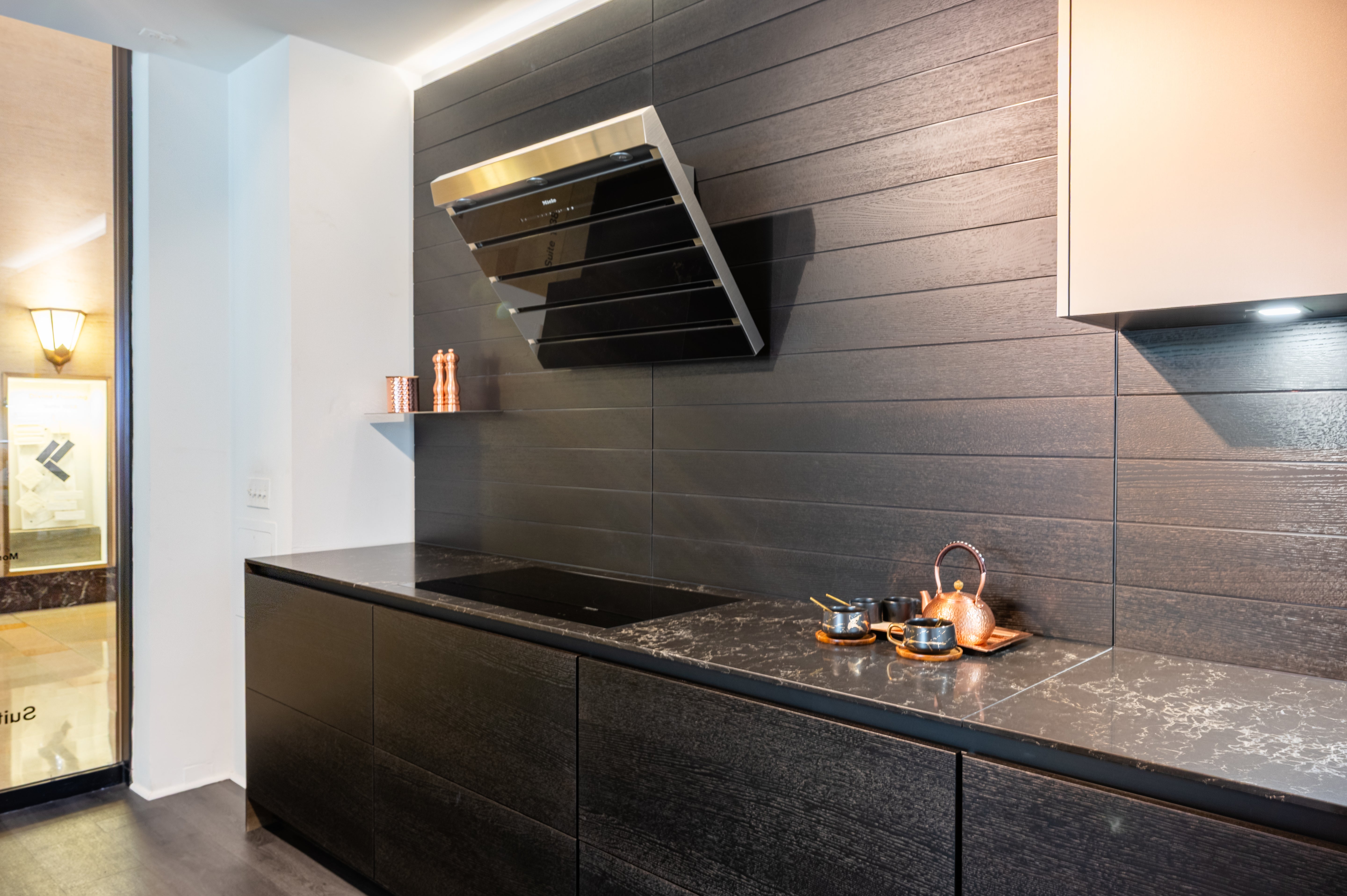 Poggenpohl Segmento Modern Black Kitchen with Miele Appliances