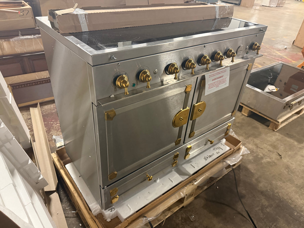 La Cornue CornuFe dual oven induction range brass trim