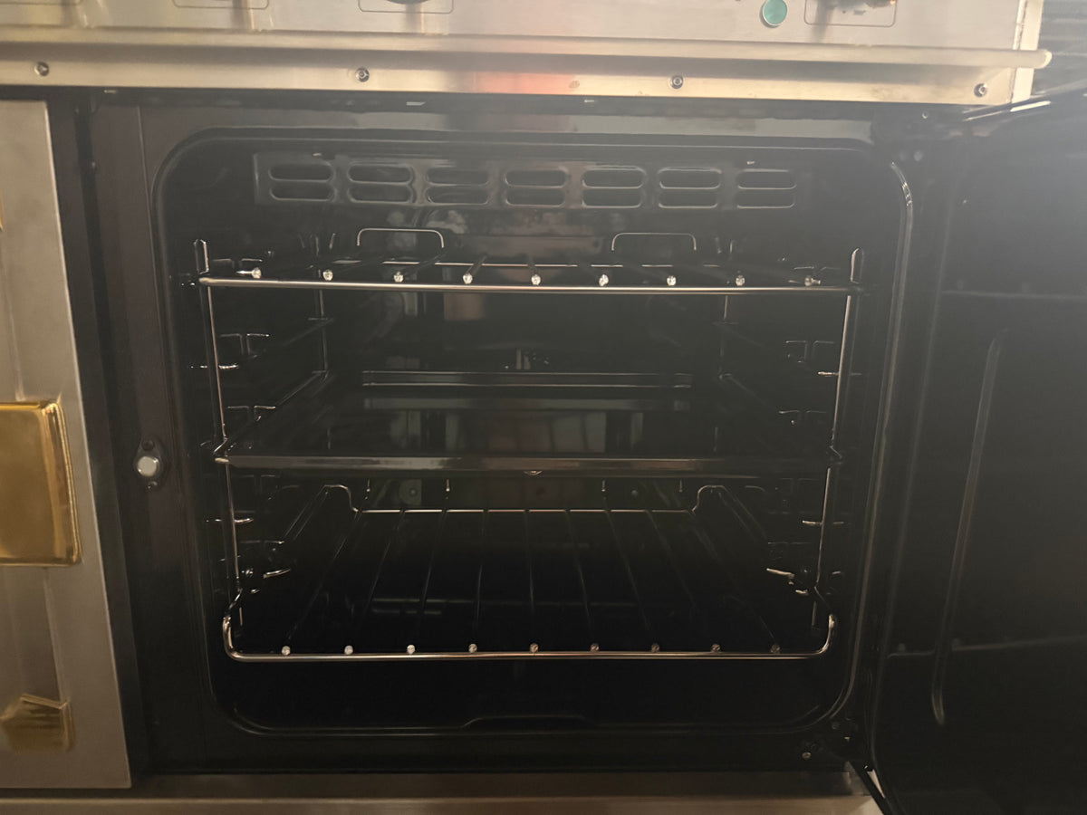 La Cornue Cornufe 44 Stainless Steel Induction Range with Brass Trim