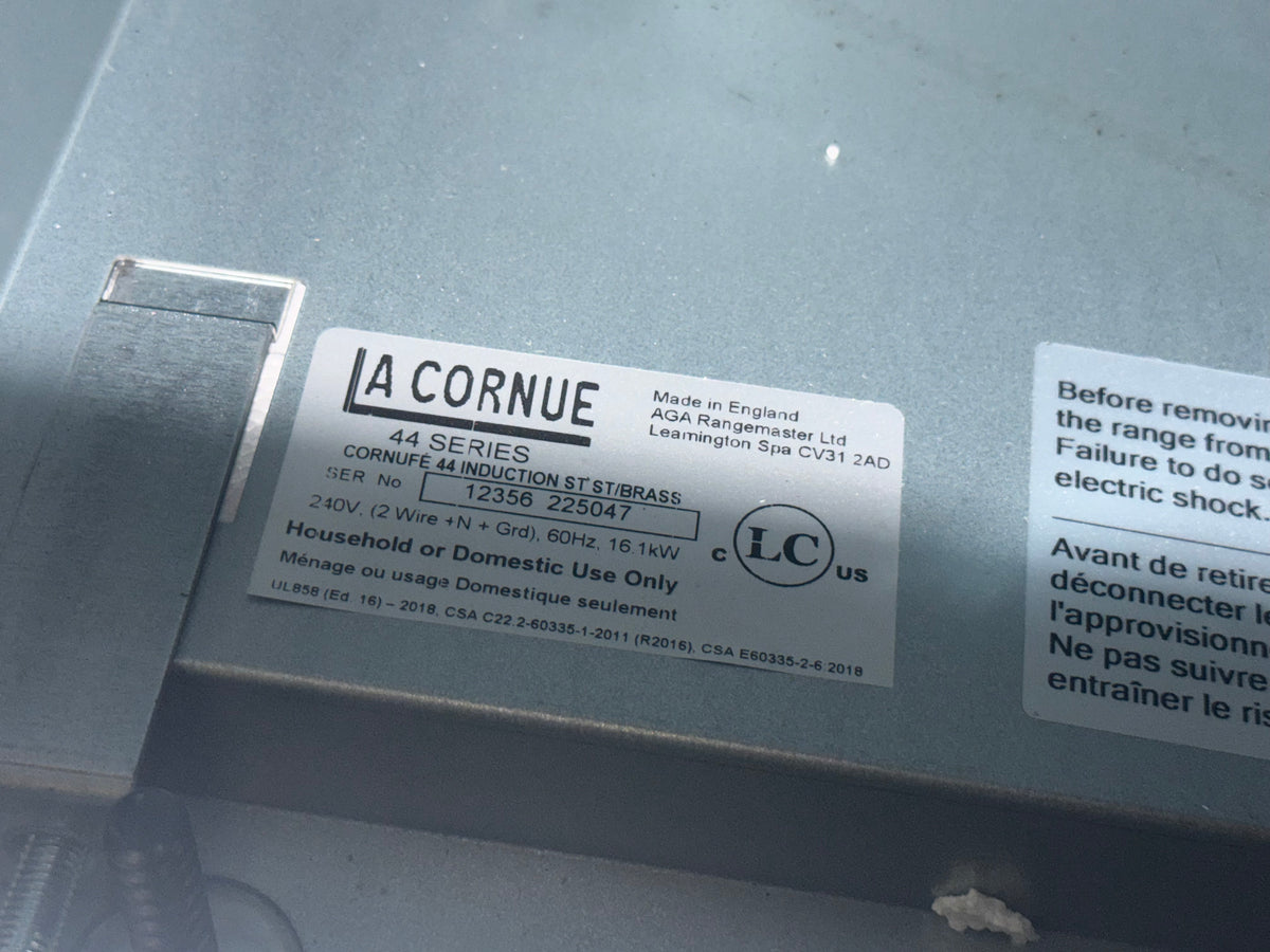 La Cornue Cornufe 44 Stainless Steel Induction Range with Brass Trim