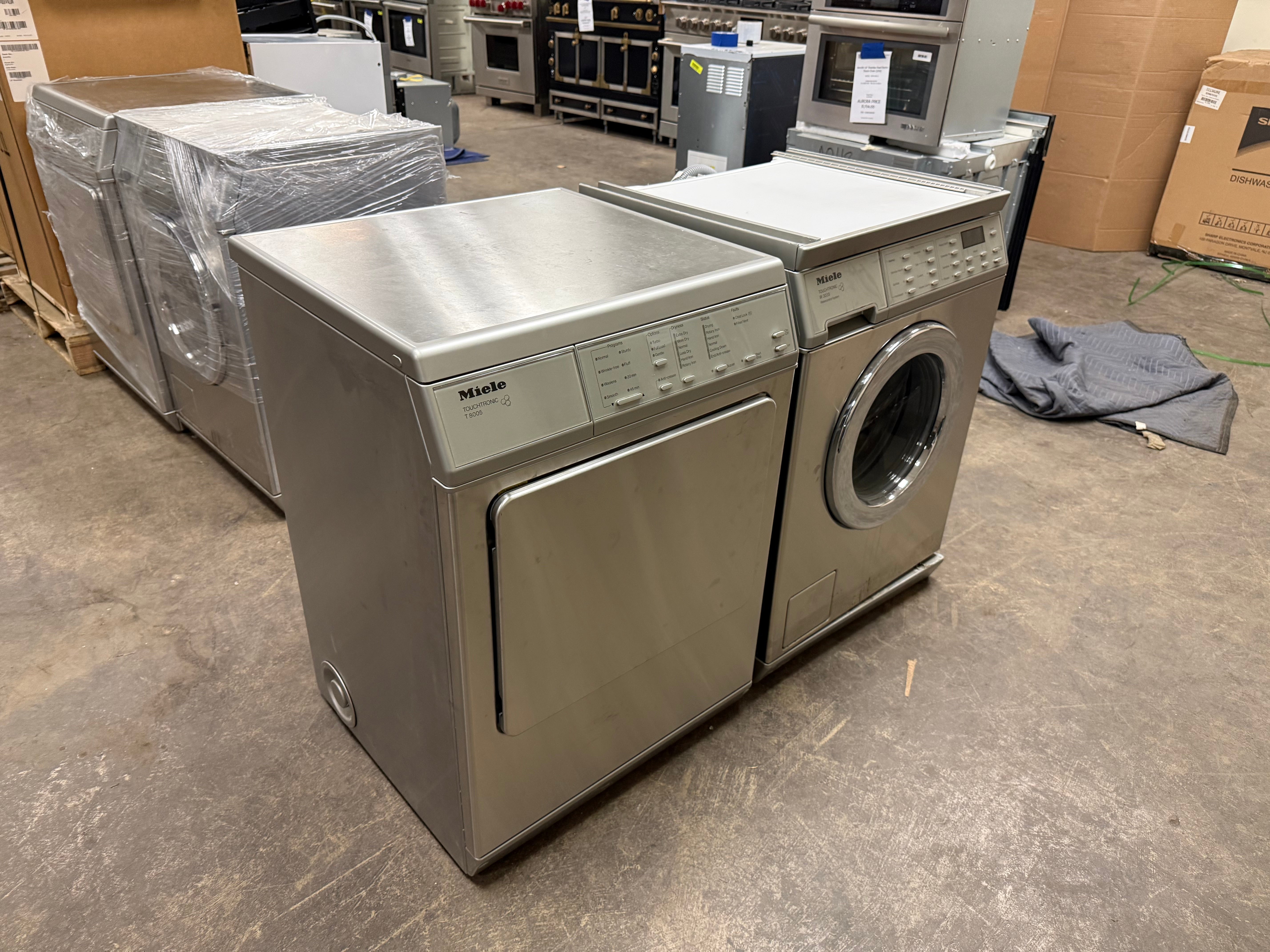 Miele 24" Stainless Steel Professional Stackable Laundry Suite