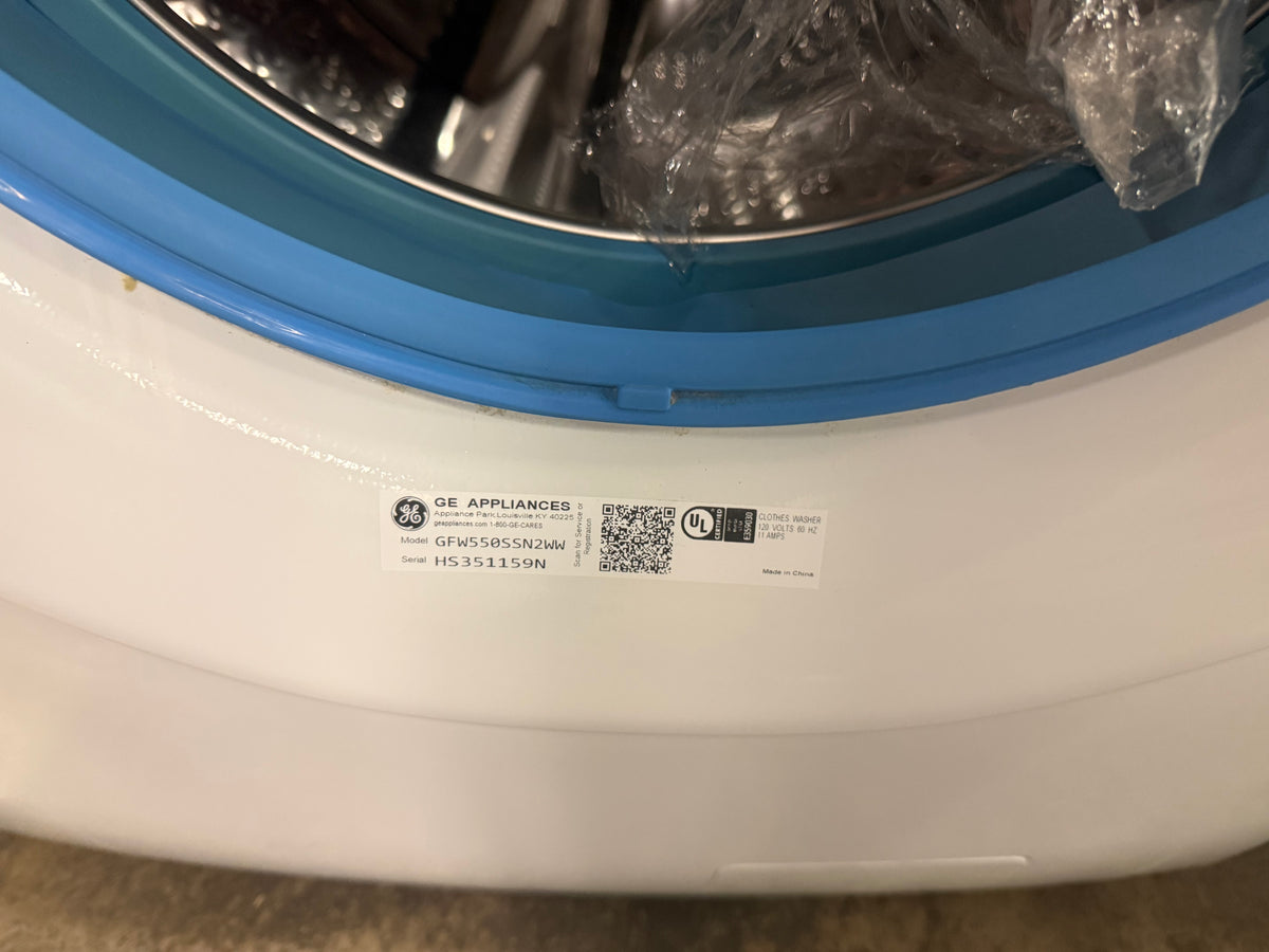 GE GFW550SSNWW 28" White Front Load Washer