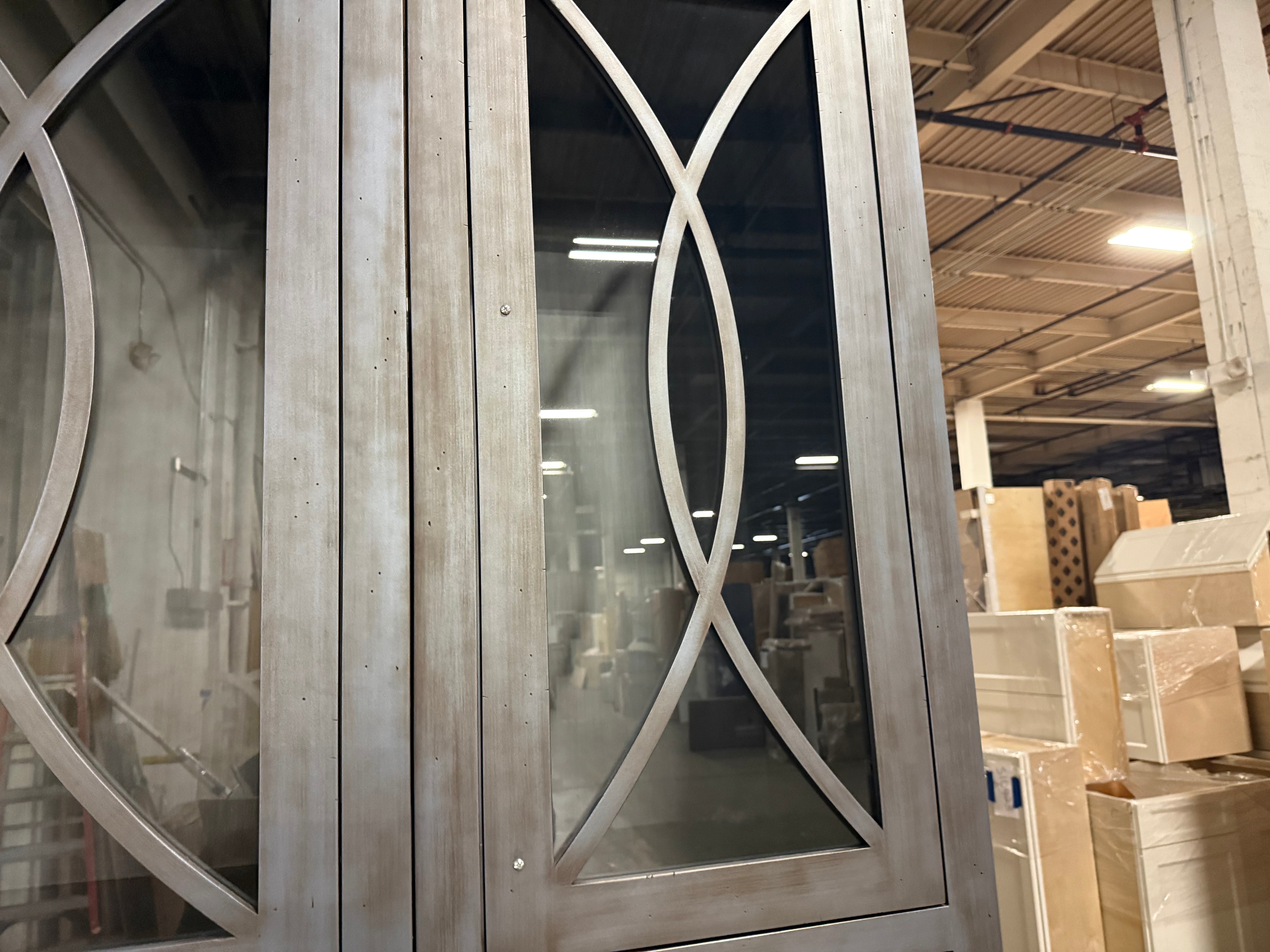 Custom Traditional Distressed Dark Navy Blue Hutch