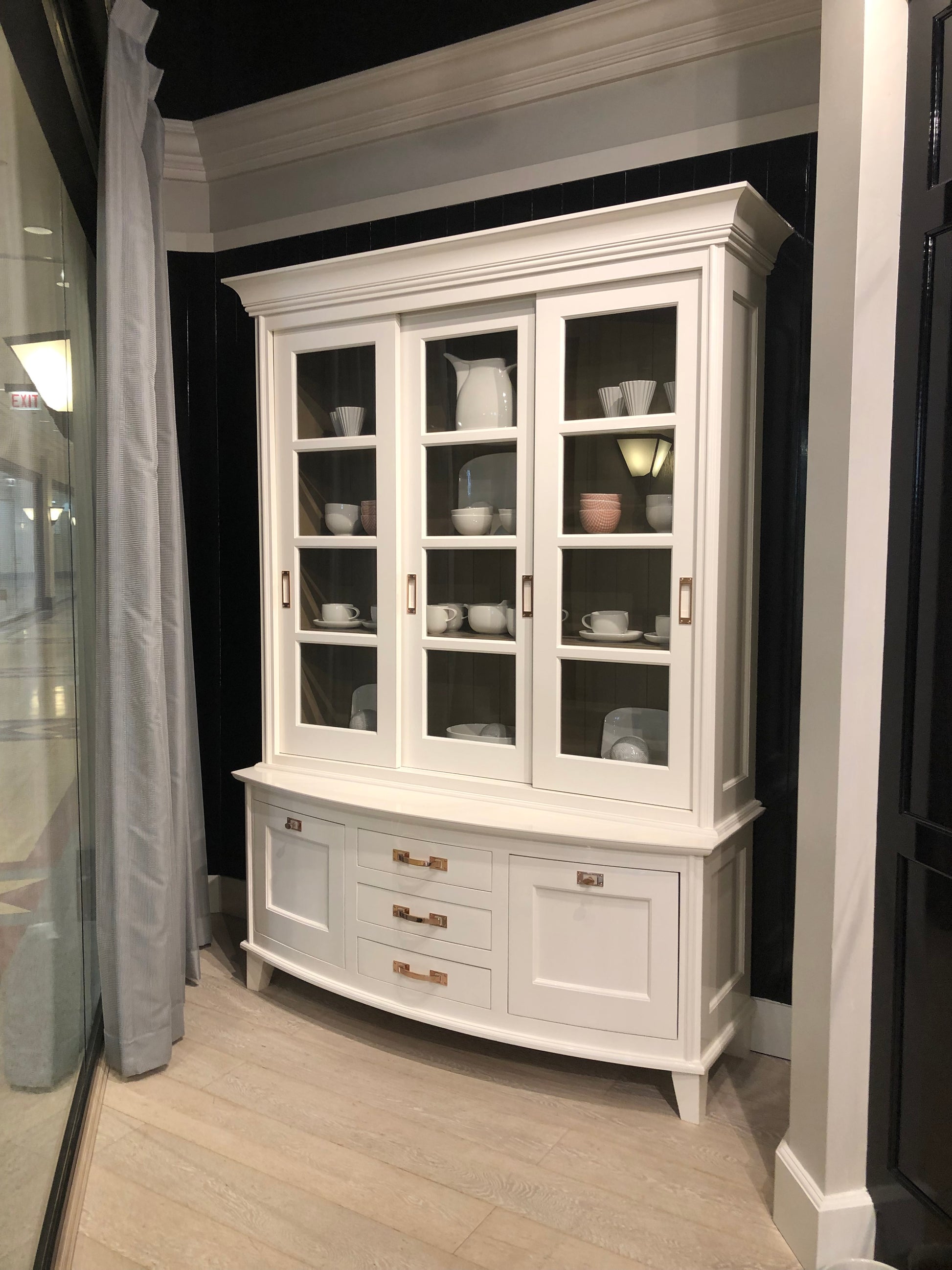 Christopher Peacock Traditional Black Kitchen with Stone Countertops & JennAir Appliances