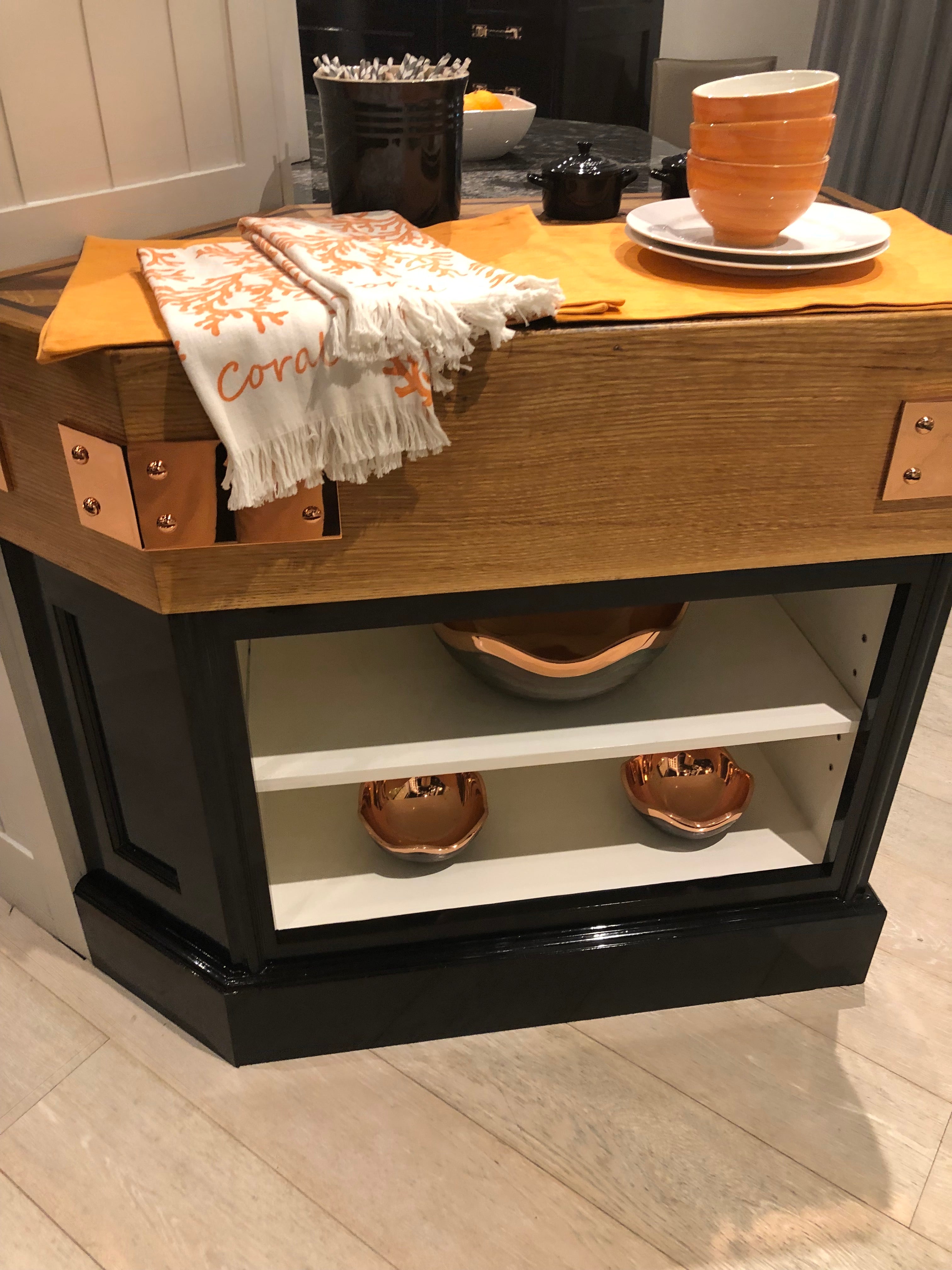 Christopher Peacock Traditional Black Kitchen with Stone Countertops & JennAir Appliances