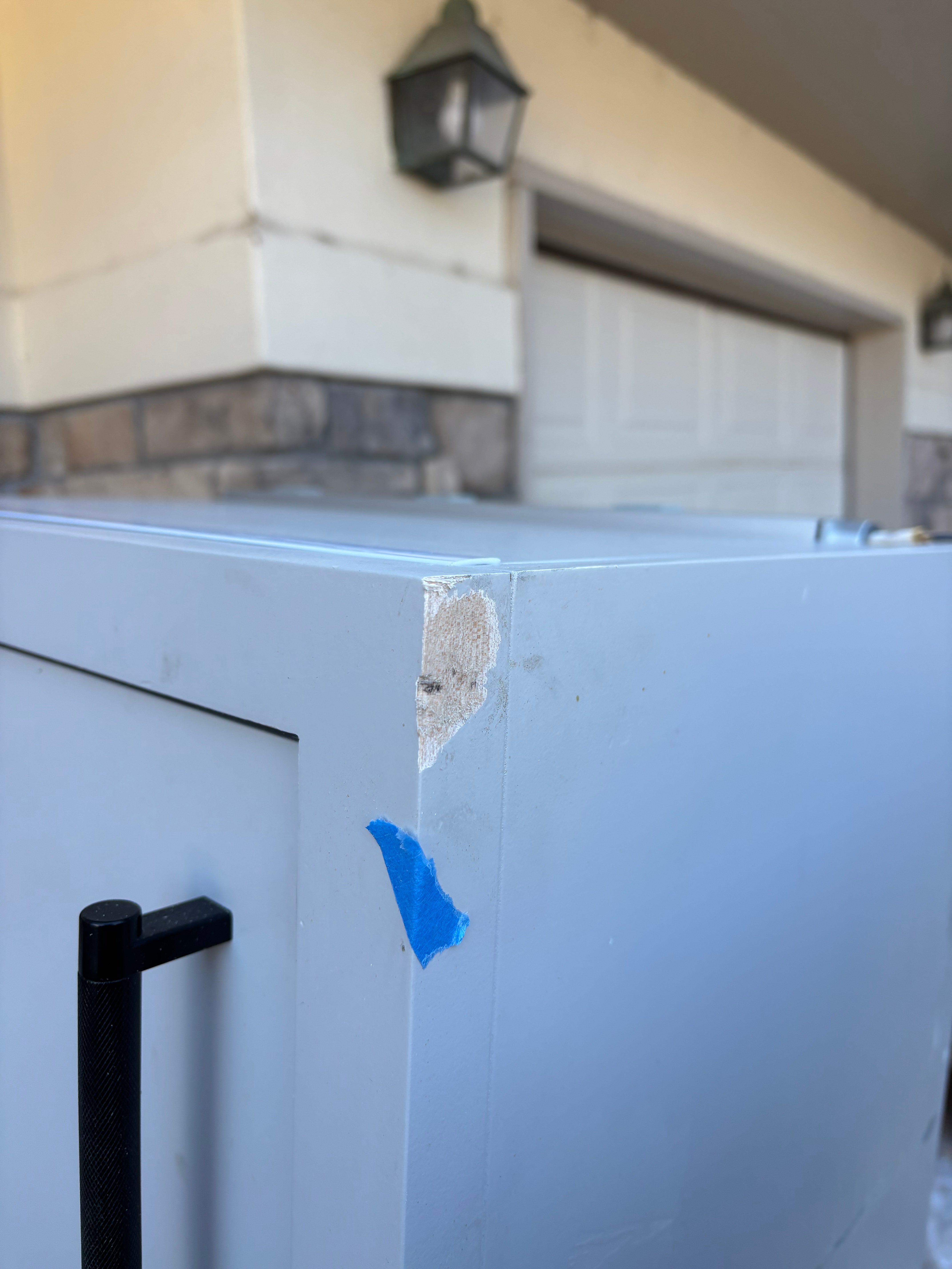 Custom Modern Light Grey Pantry with White Stone Countertops and Stainless Steel Sink
