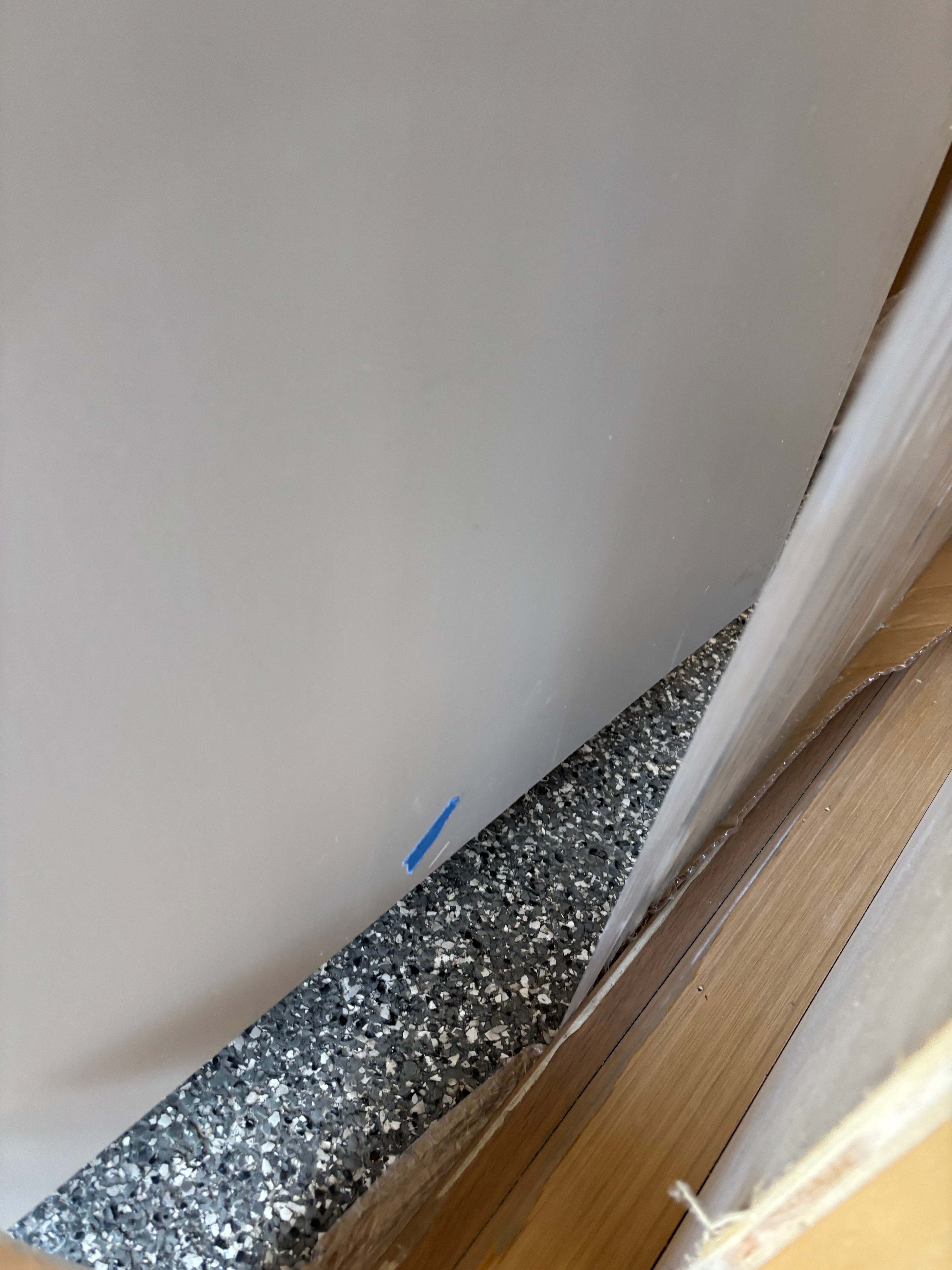 Custom Modern Light Grey Pantry with White Stone Countertops and Stainless Steel Sink