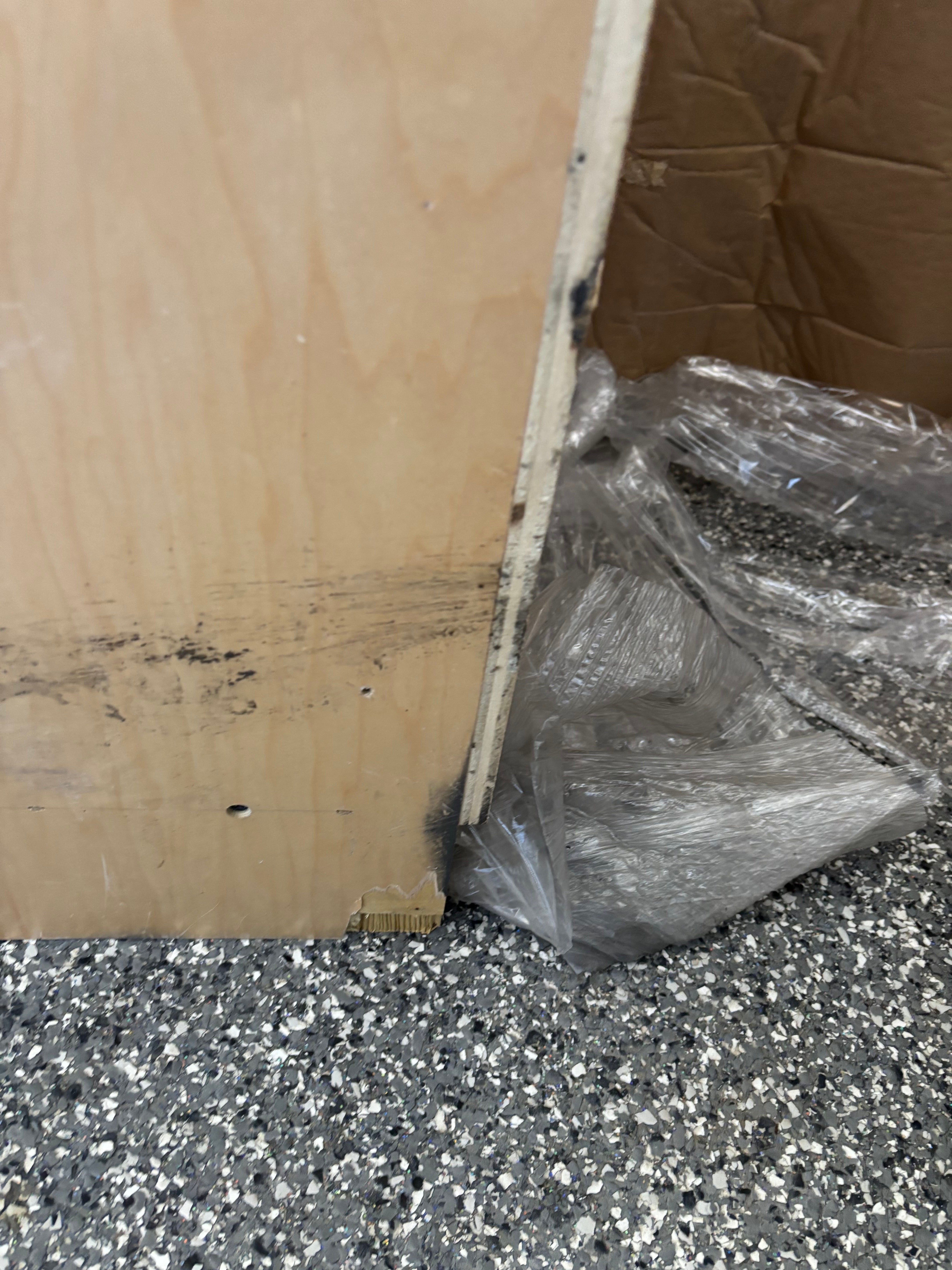 Custom Modern Light Grey Pantry with White Stone Countertops and Stainless Steel Sink