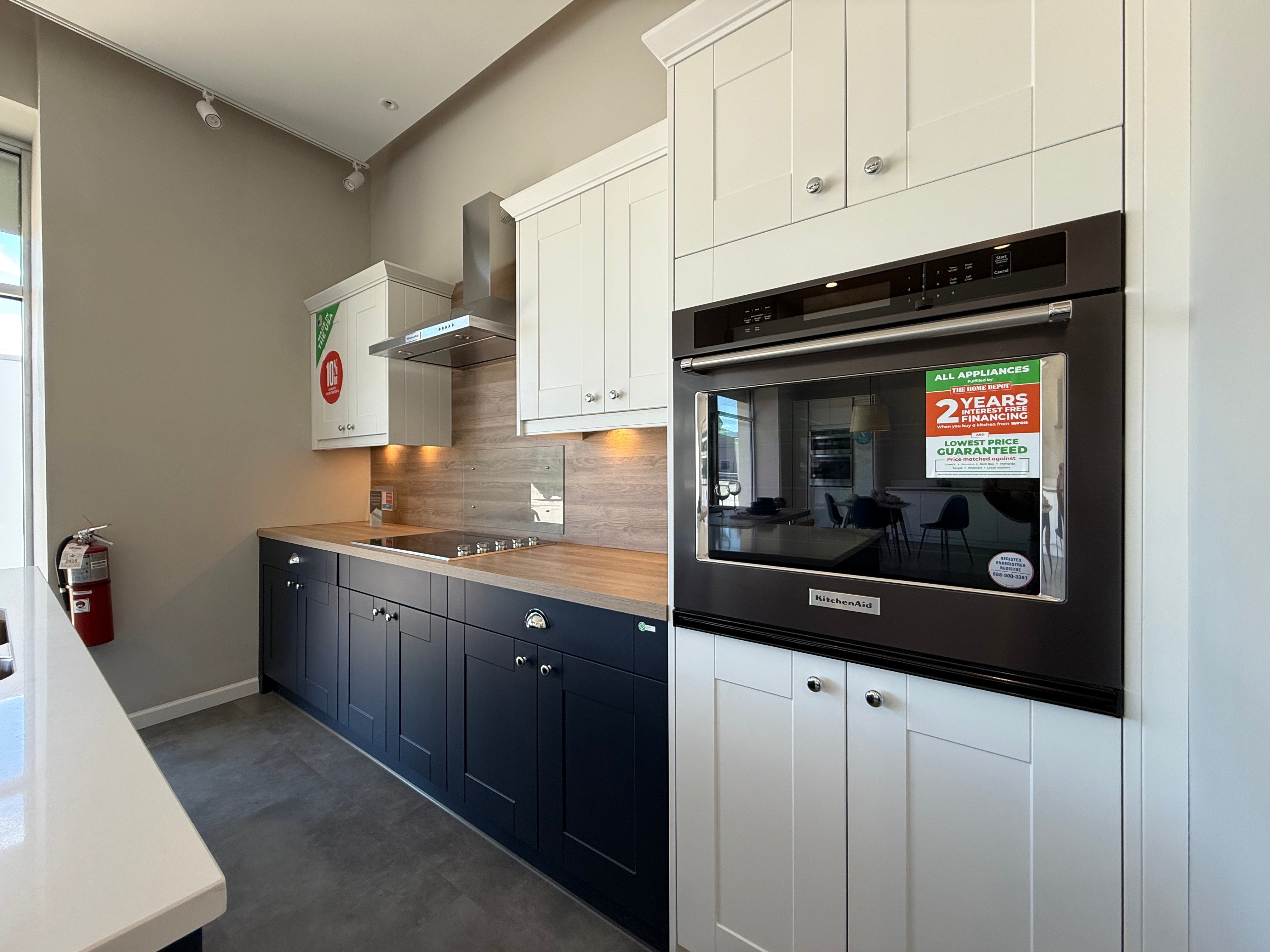 Wren Classic Shaker Matte White & Lava Gray Kitchen with Island