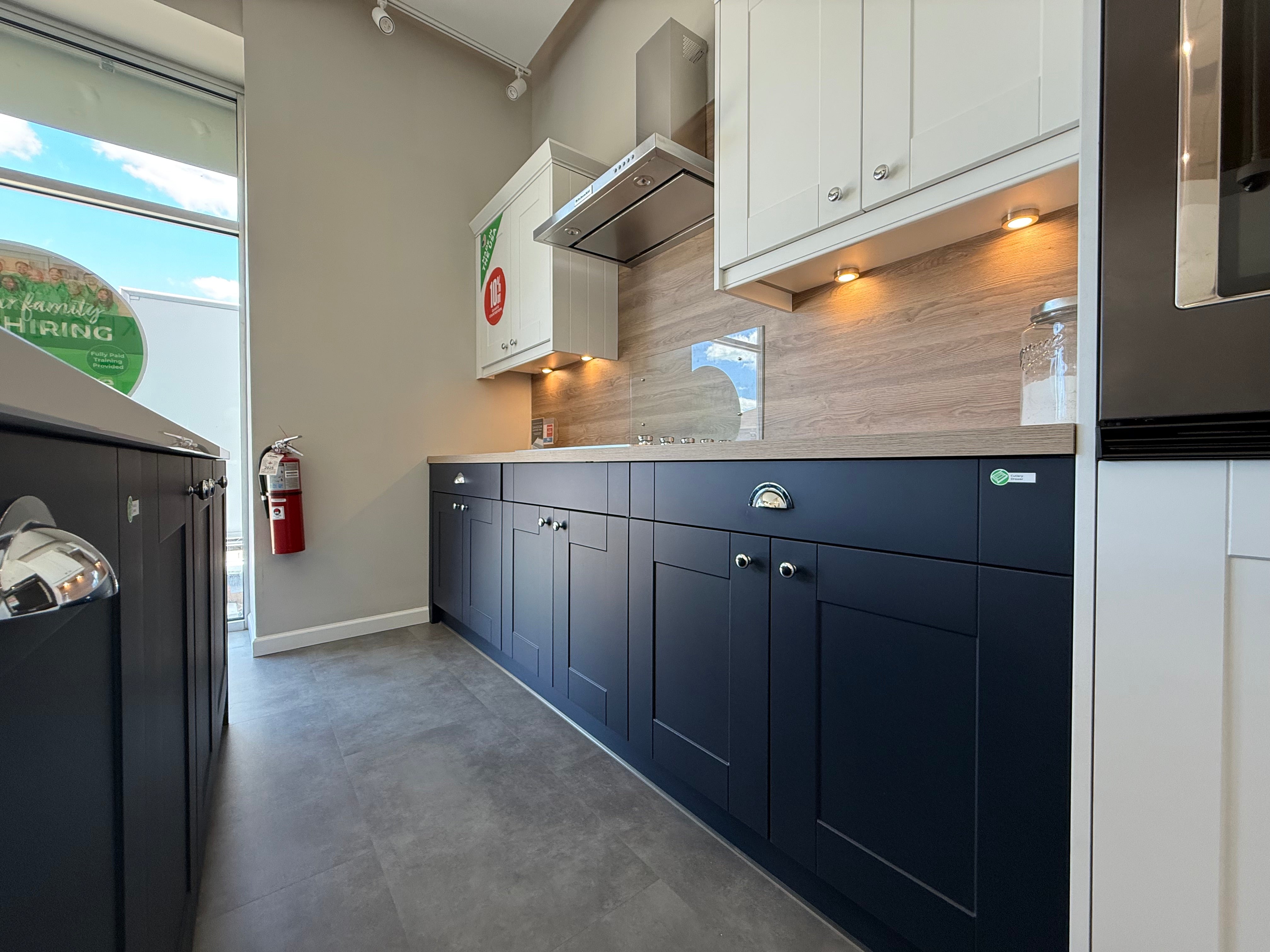 Wren Classic Shaker Matte White & Lava Gray Kitchen with Island