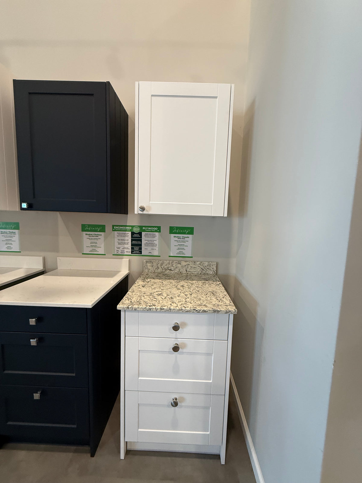 Shaker Classic Matte White Cabinets with Top