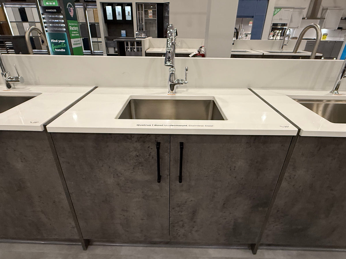 Single Basin Stainless Steel Sink & Polished Chrome Faucet with Cabinet