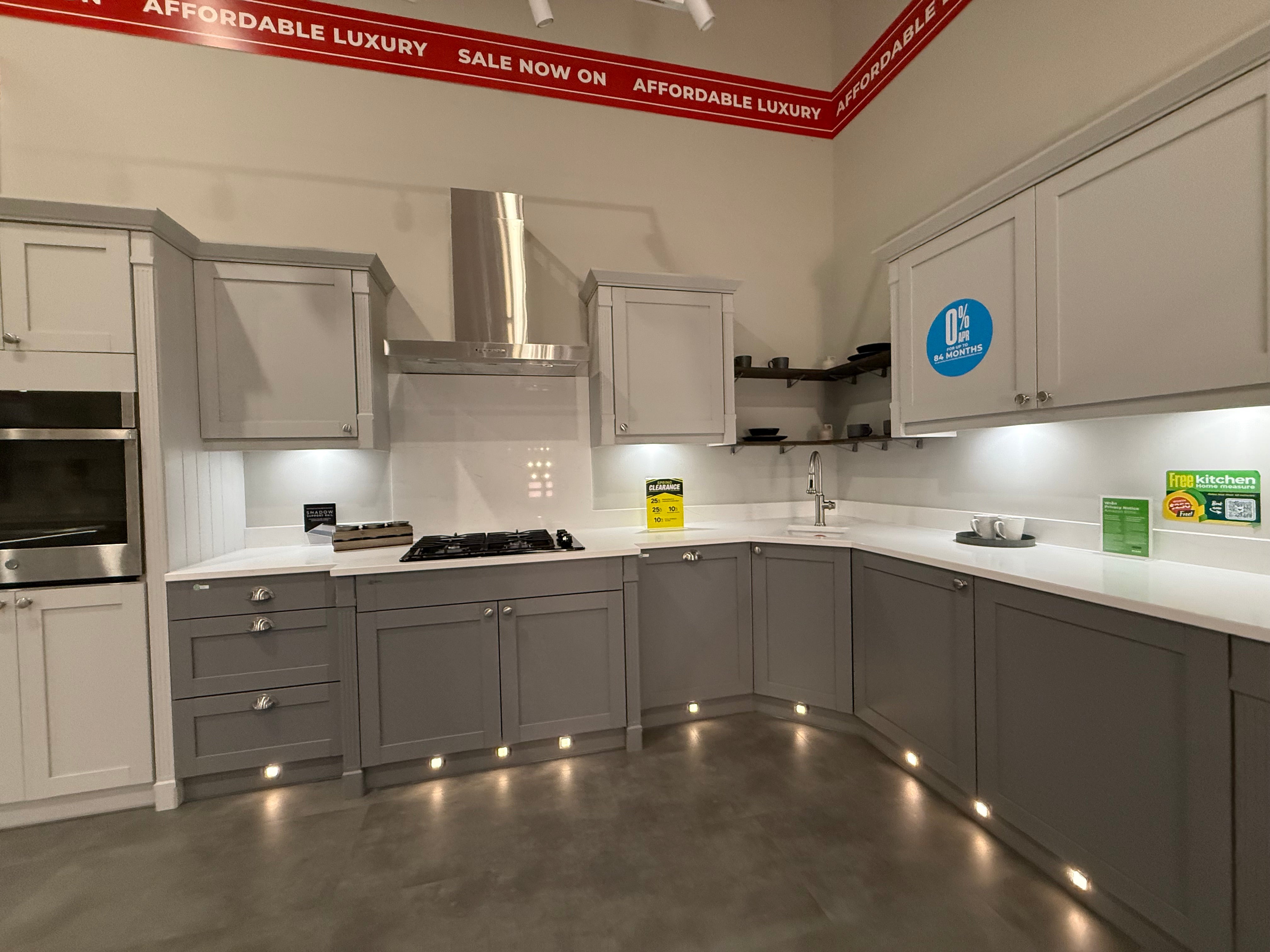 Wren Shaker Forest Classic Dust Gray & Shadow Grain Kitchen