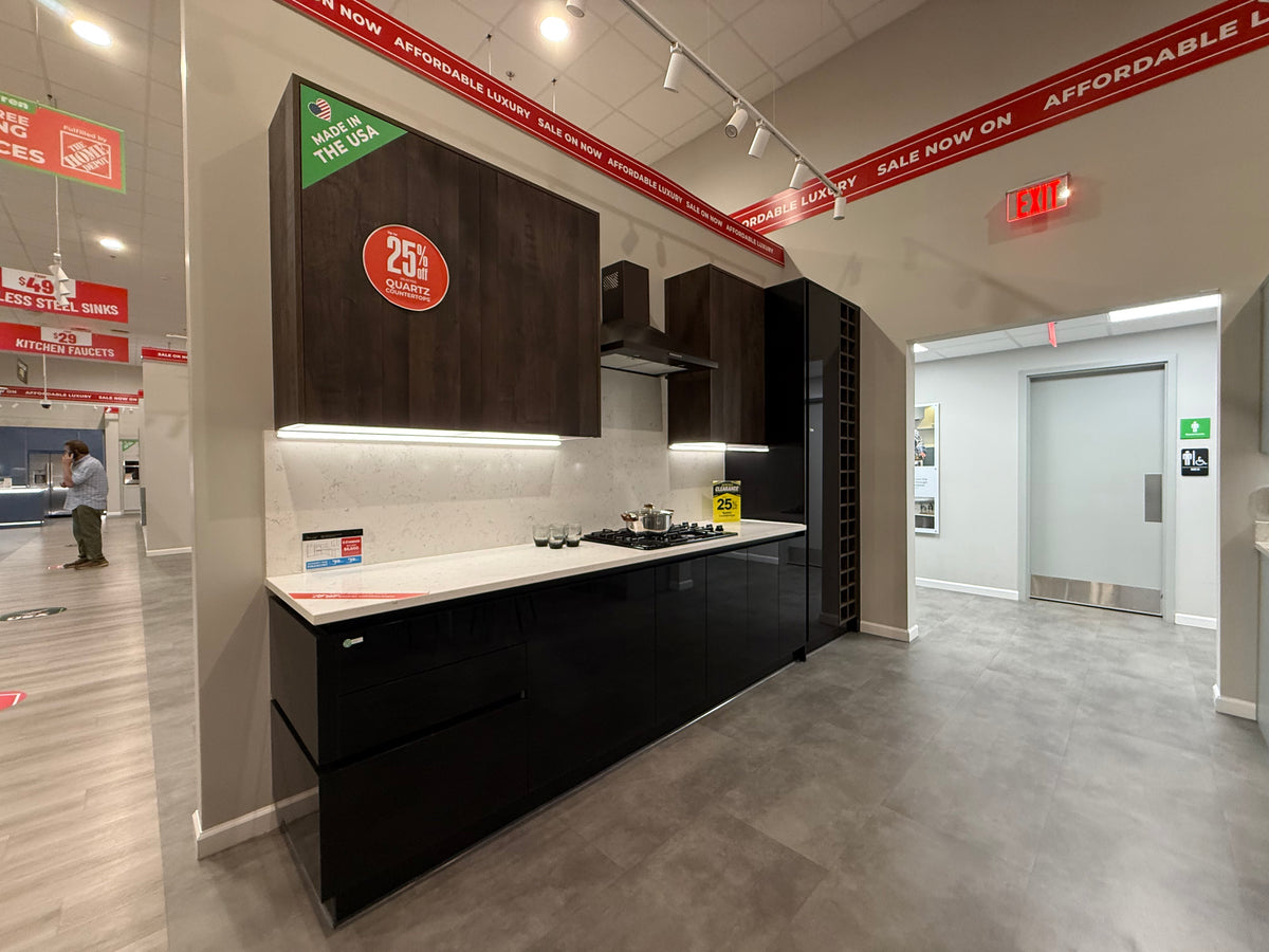 Wren Milano Elements Swiss Oak Matte & Ultra Nero Pantry Wall
