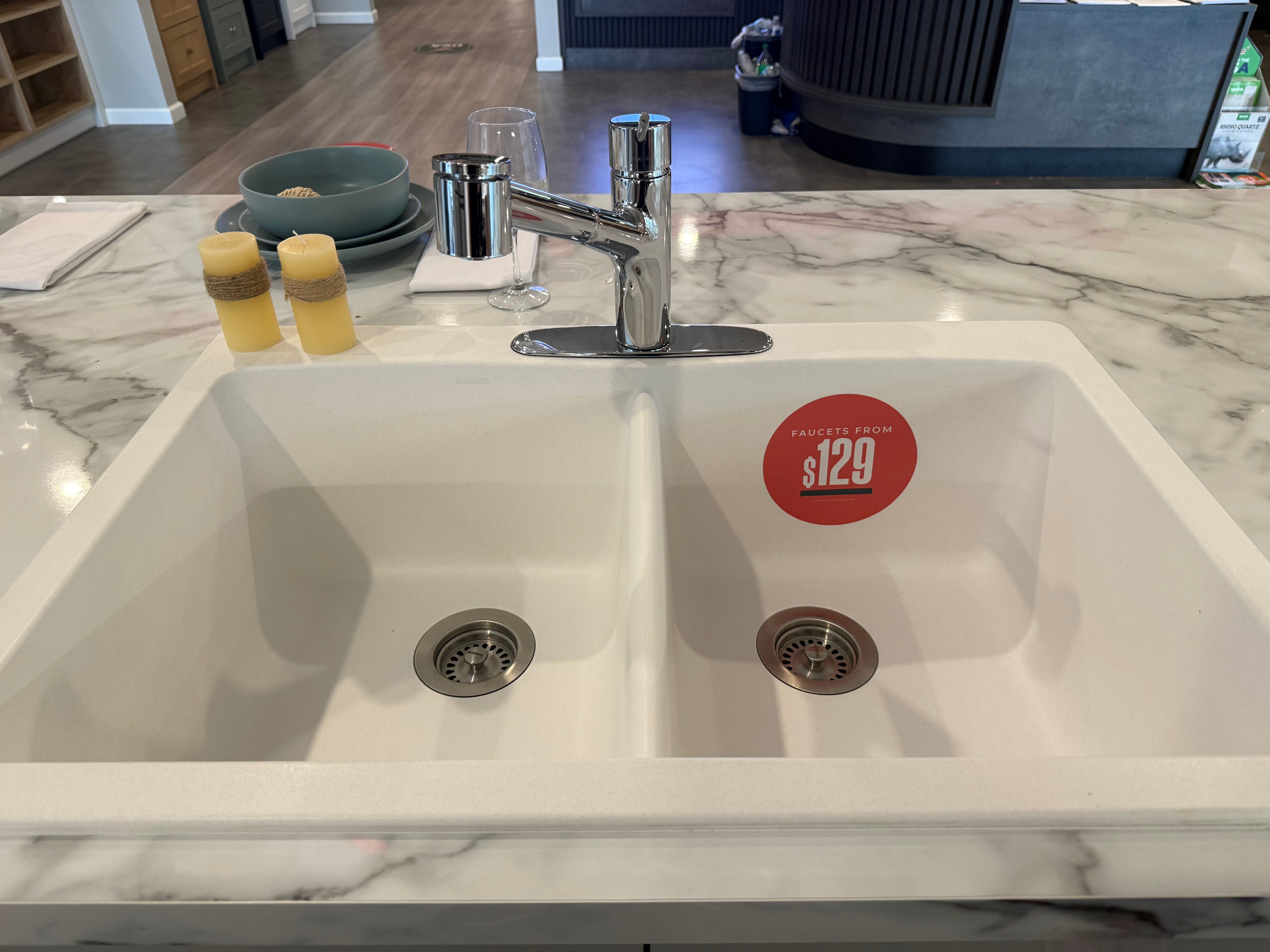 Wren Autograph Pebble Gray Gloss Kitchen with Island