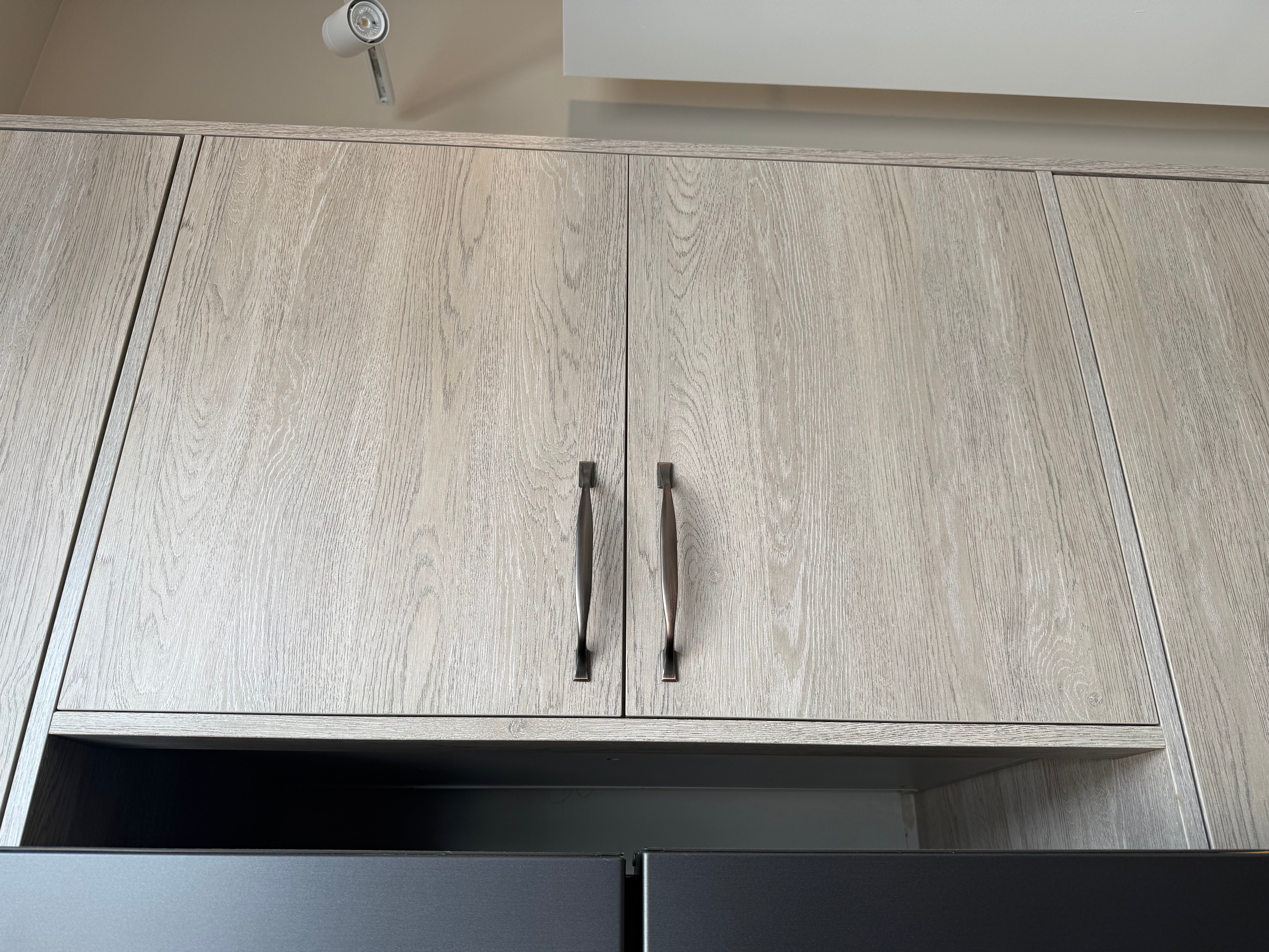 Wren Shaker Chelsea Juratek Pillow Matte and Elements Limed Oak Matte Kitchen