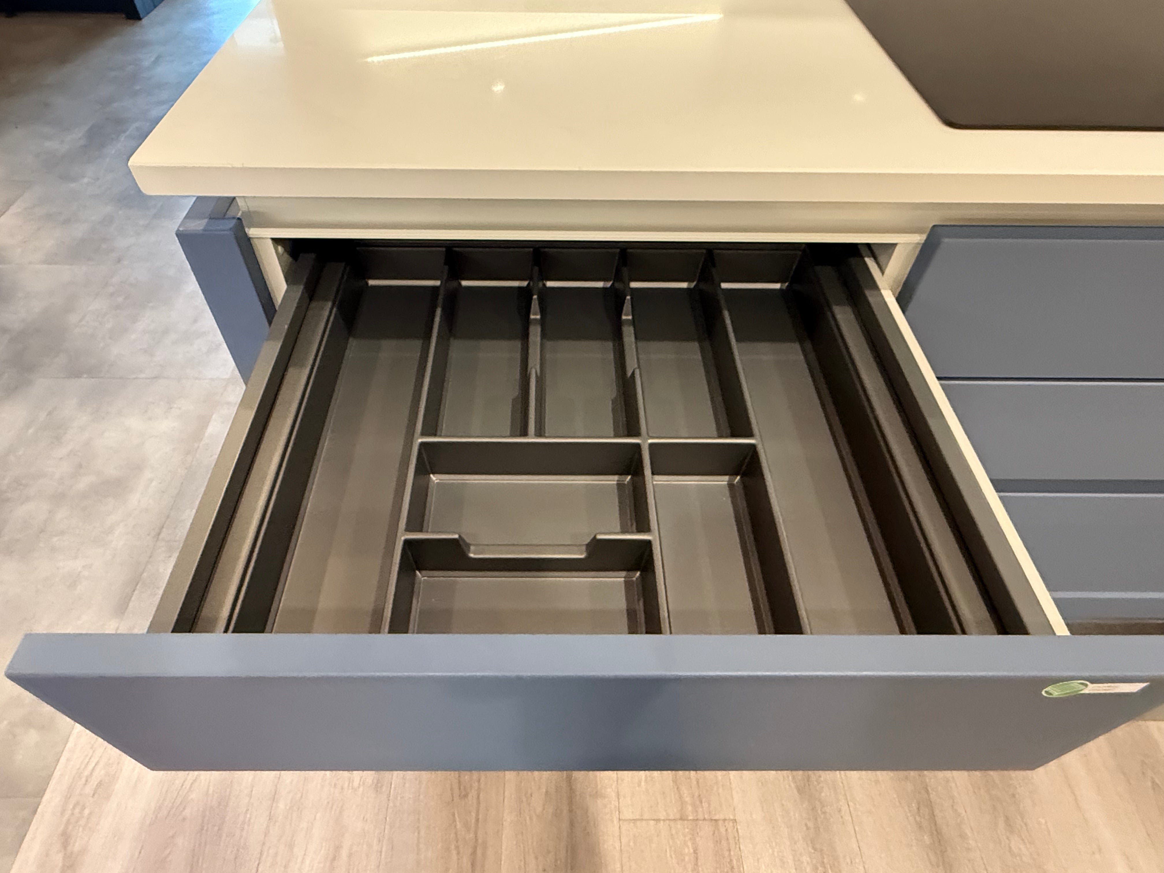 Wren Milano Shaker Chelsea Juratek Smoke Blue Matte Kitchen Wall