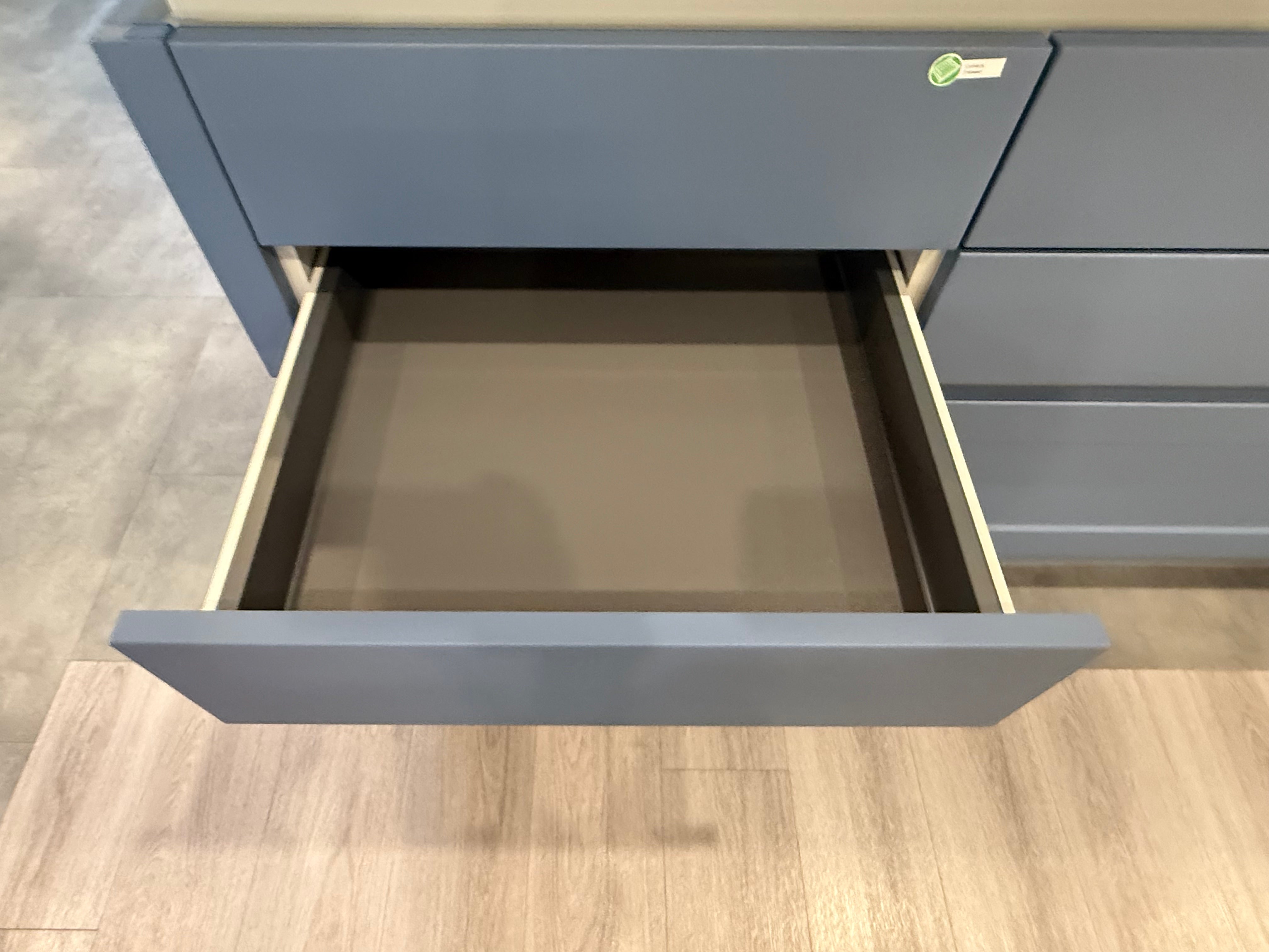 Wren Milano Shaker Chelsea Juratek Smoke Blue Matte Kitchen Wall