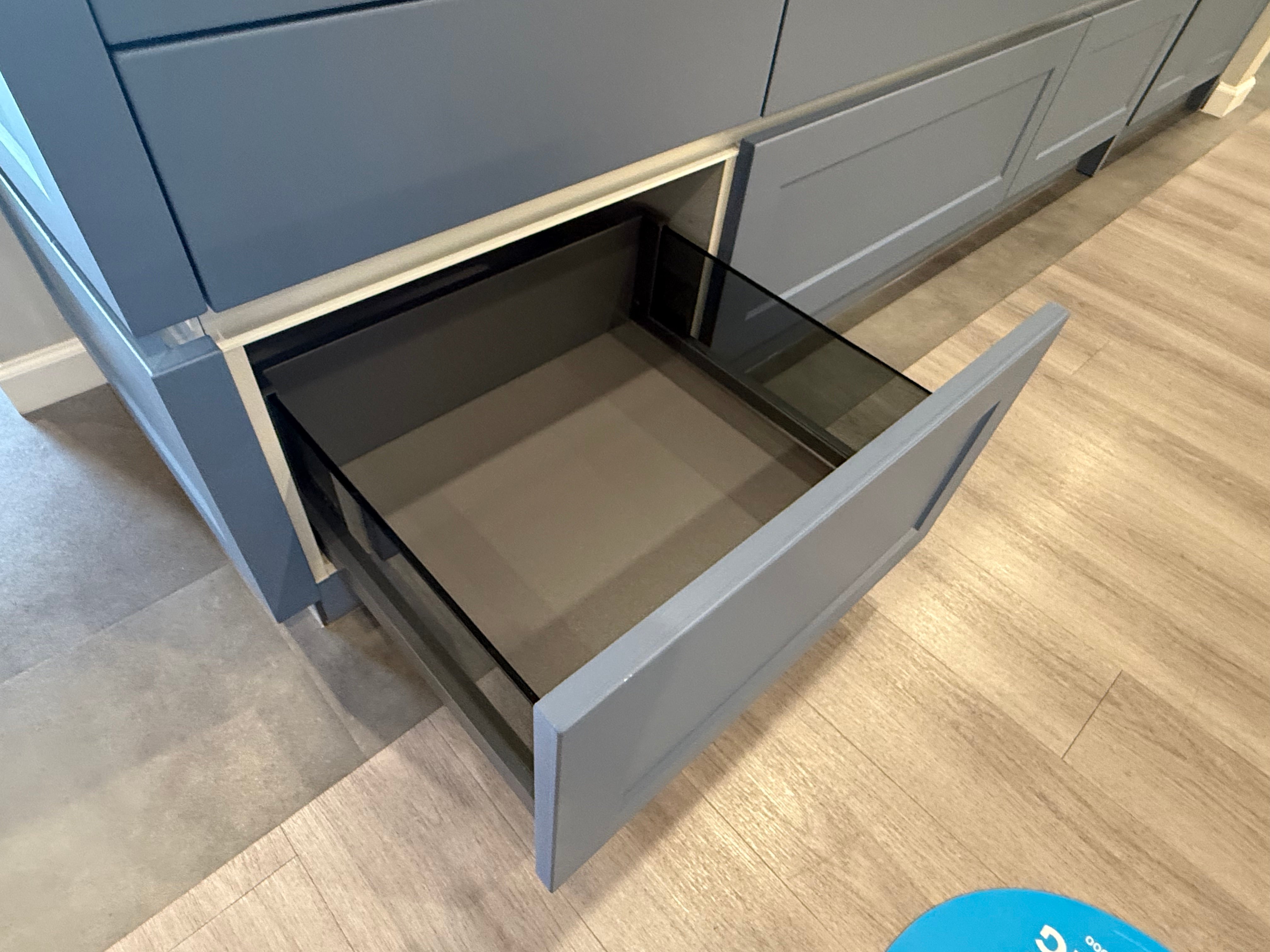 Wren Milano Shaker Chelsea Juratek Smoke Blue Matte Kitchen Wall