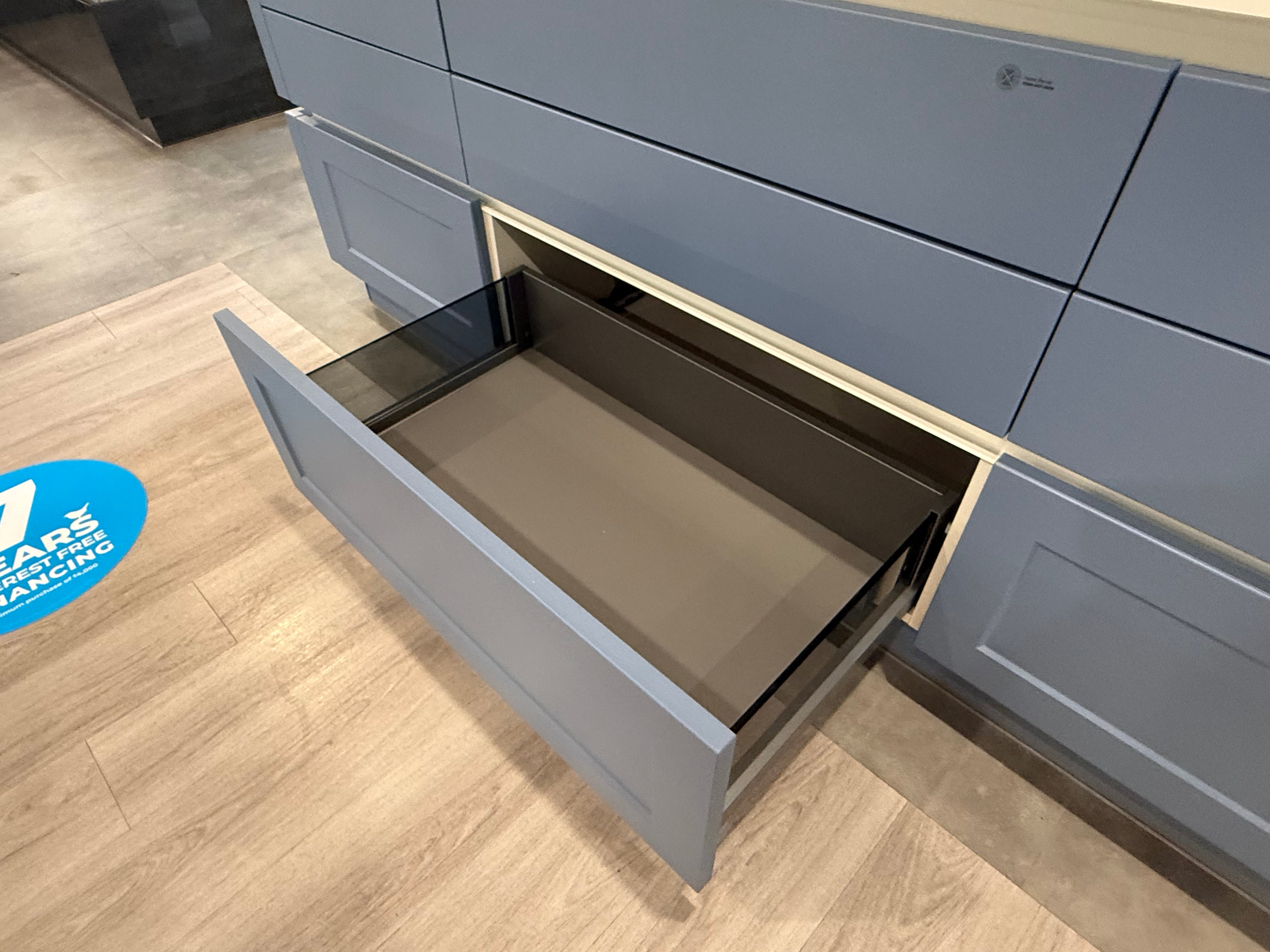 Wren Milano Shaker Chelsea Juratek Smoke Blue Matte Kitchen Wall