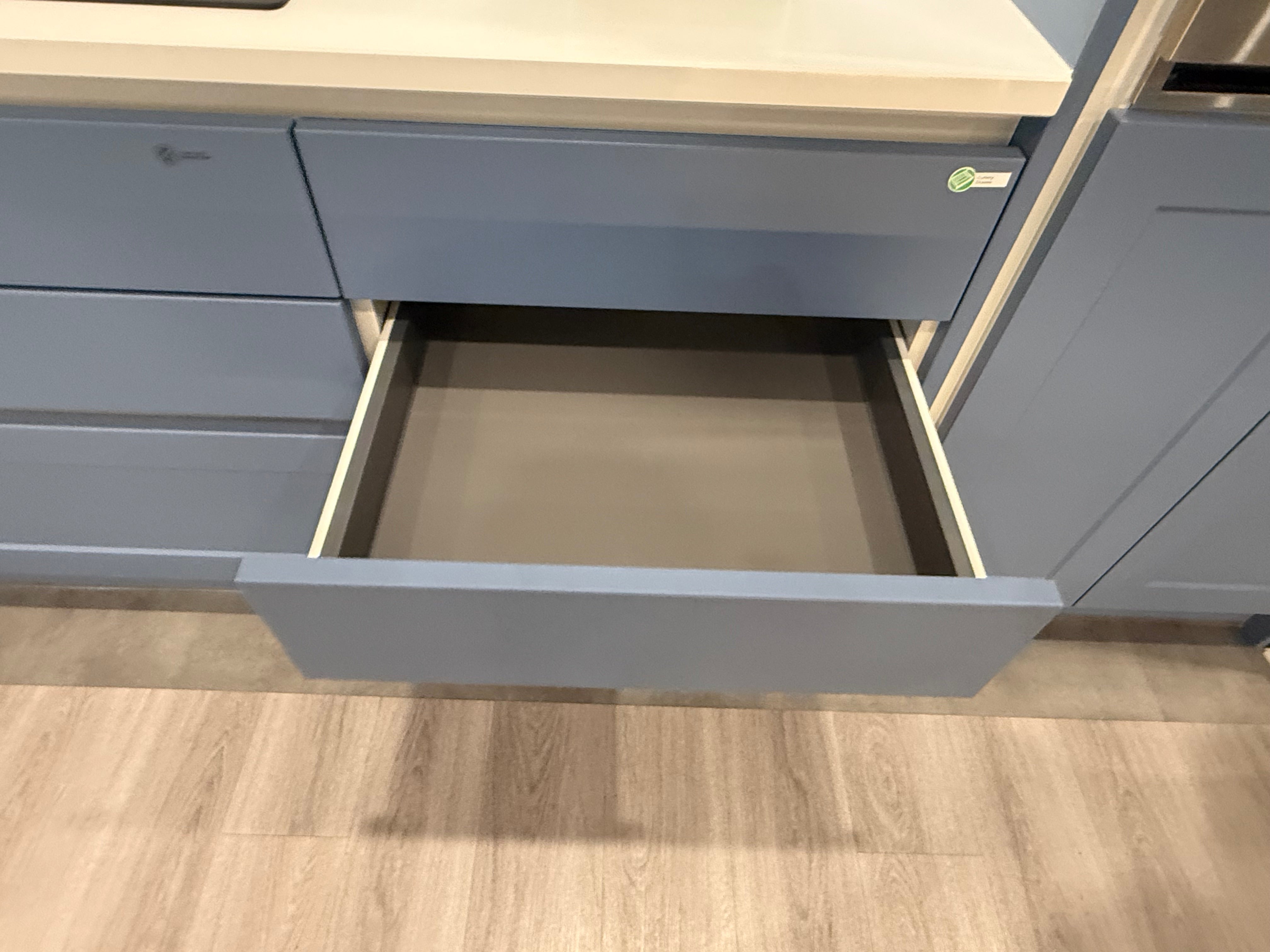 Wren Milano Shaker Chelsea Juratek Smoke Blue Matte Kitchen Wall