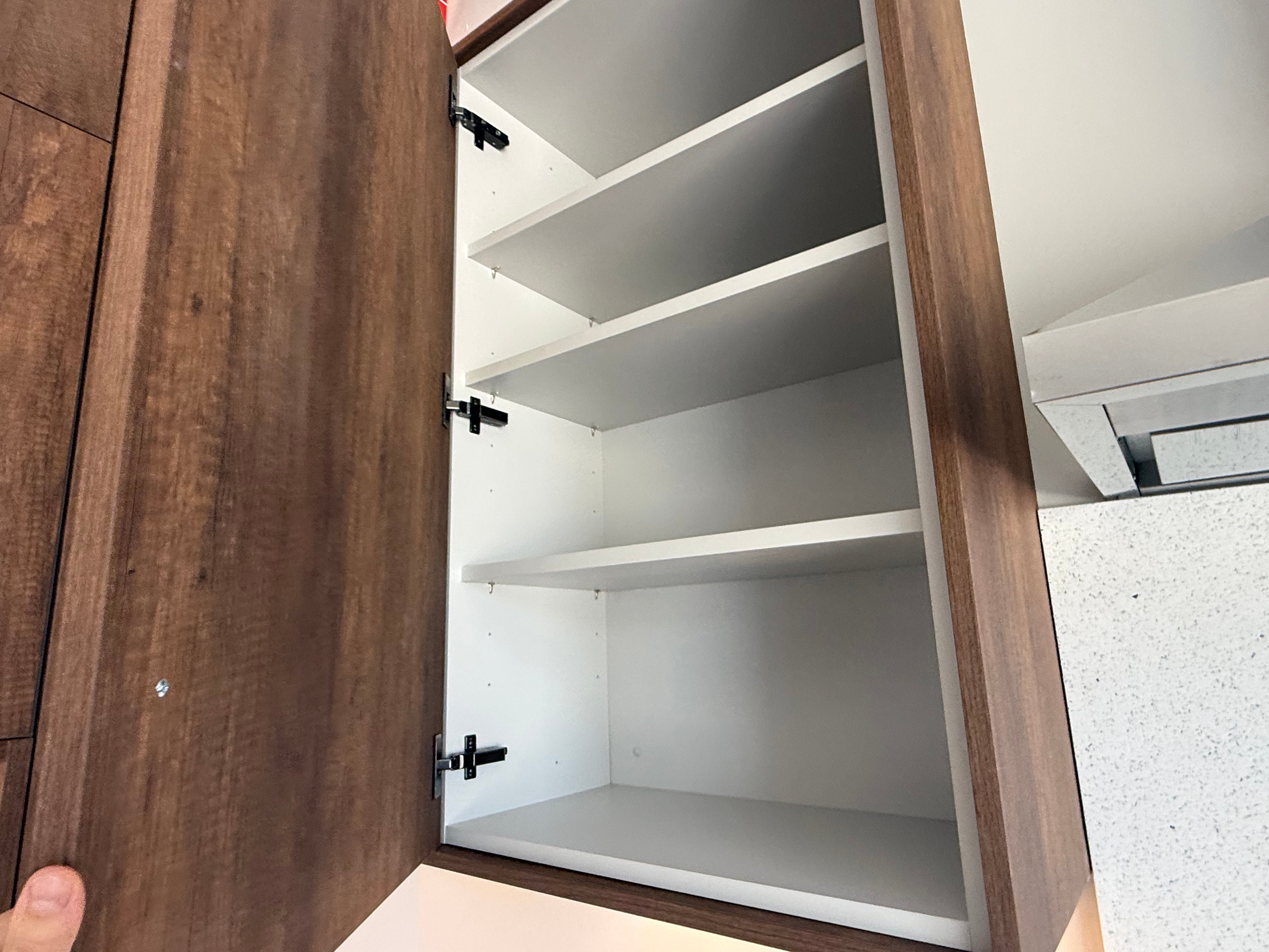 Wren Ultra Eden Green Gloss & Elements Saddle Oak Matte Kitchen