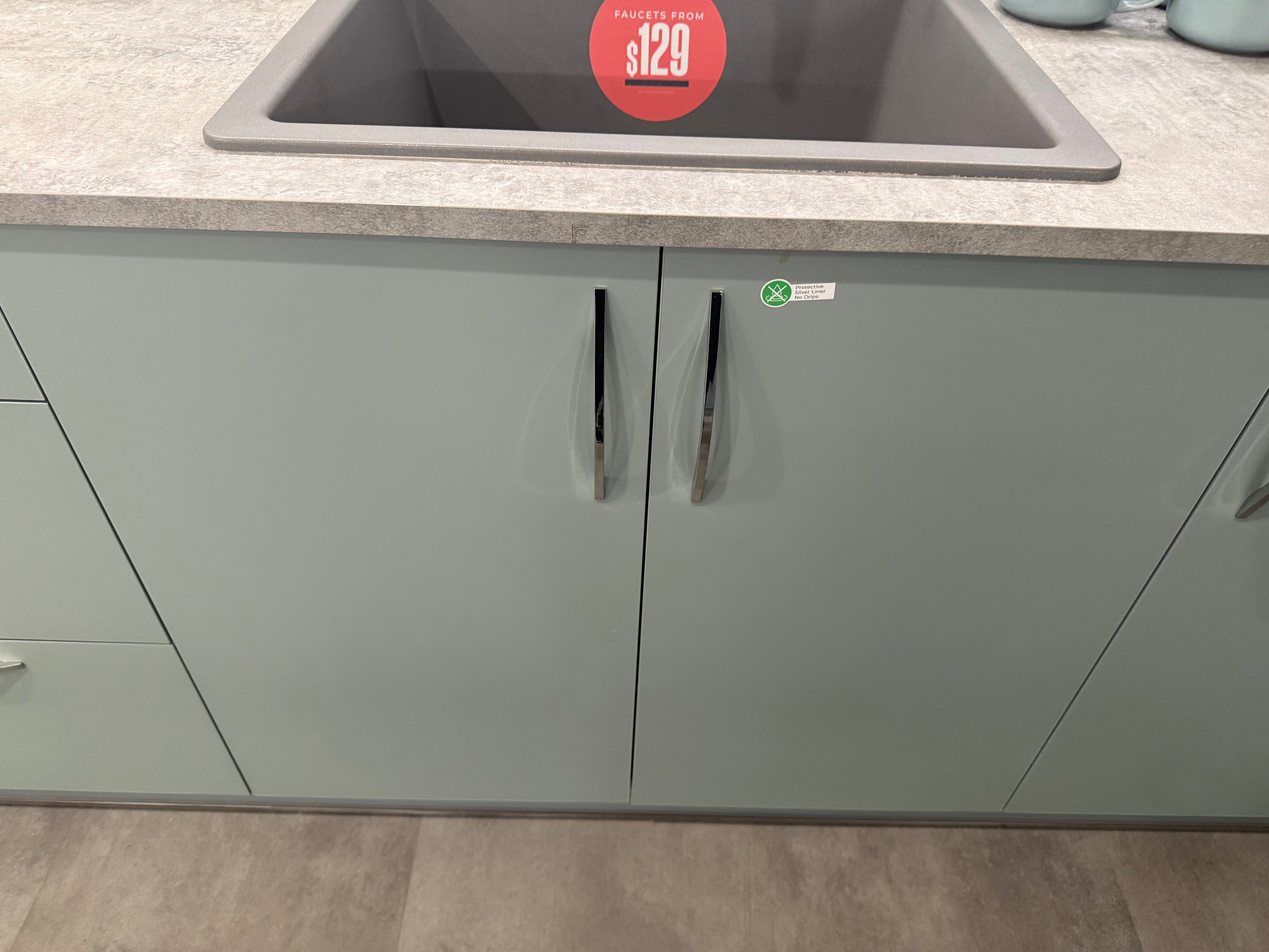 Wren Ultra Cloud Blue Gloss & Elements Limed Oak Matte Kitchen