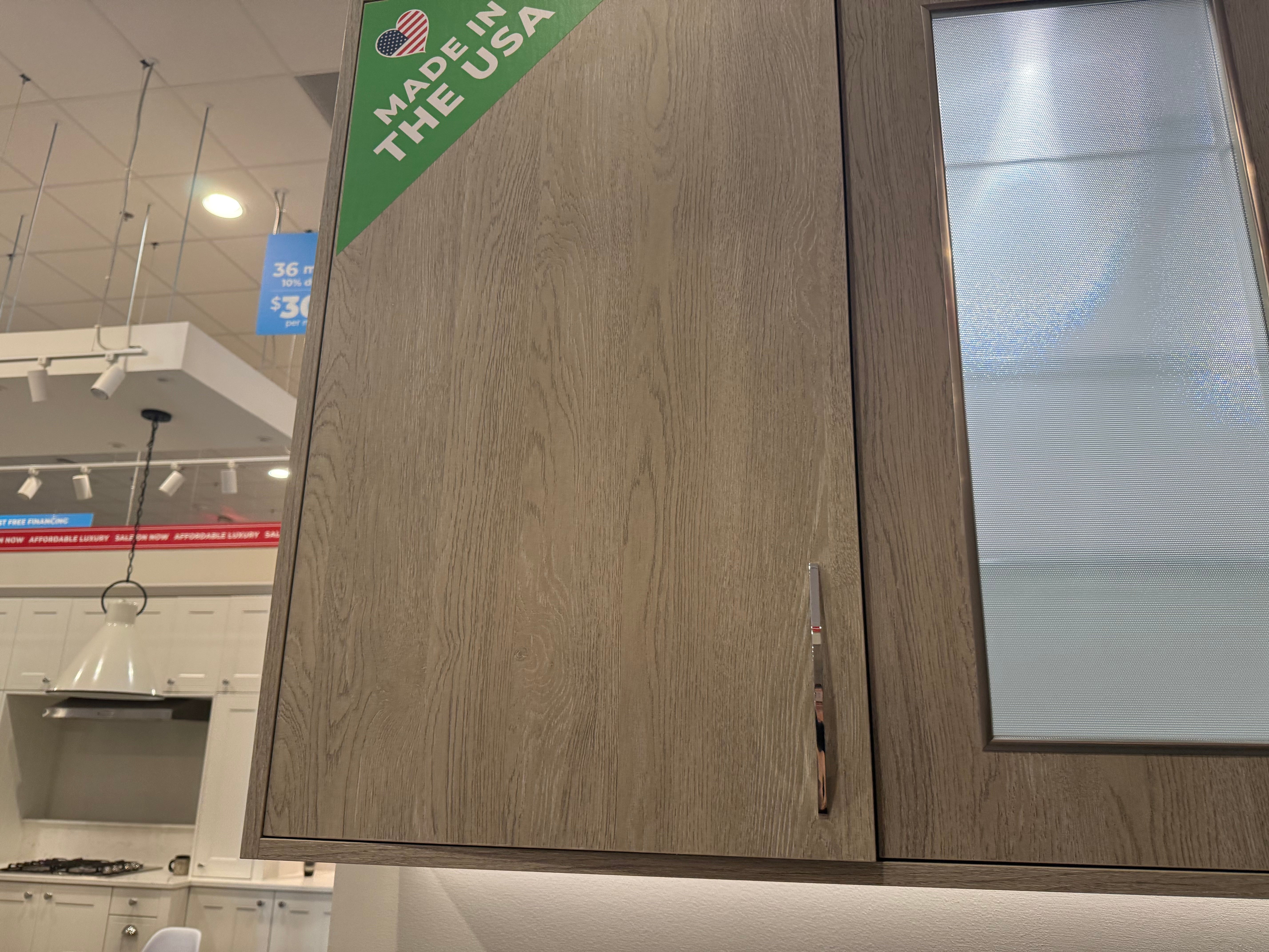 Wren Ultra Cloud Blue Gloss & Elements Limed Oak Matte Kitchen