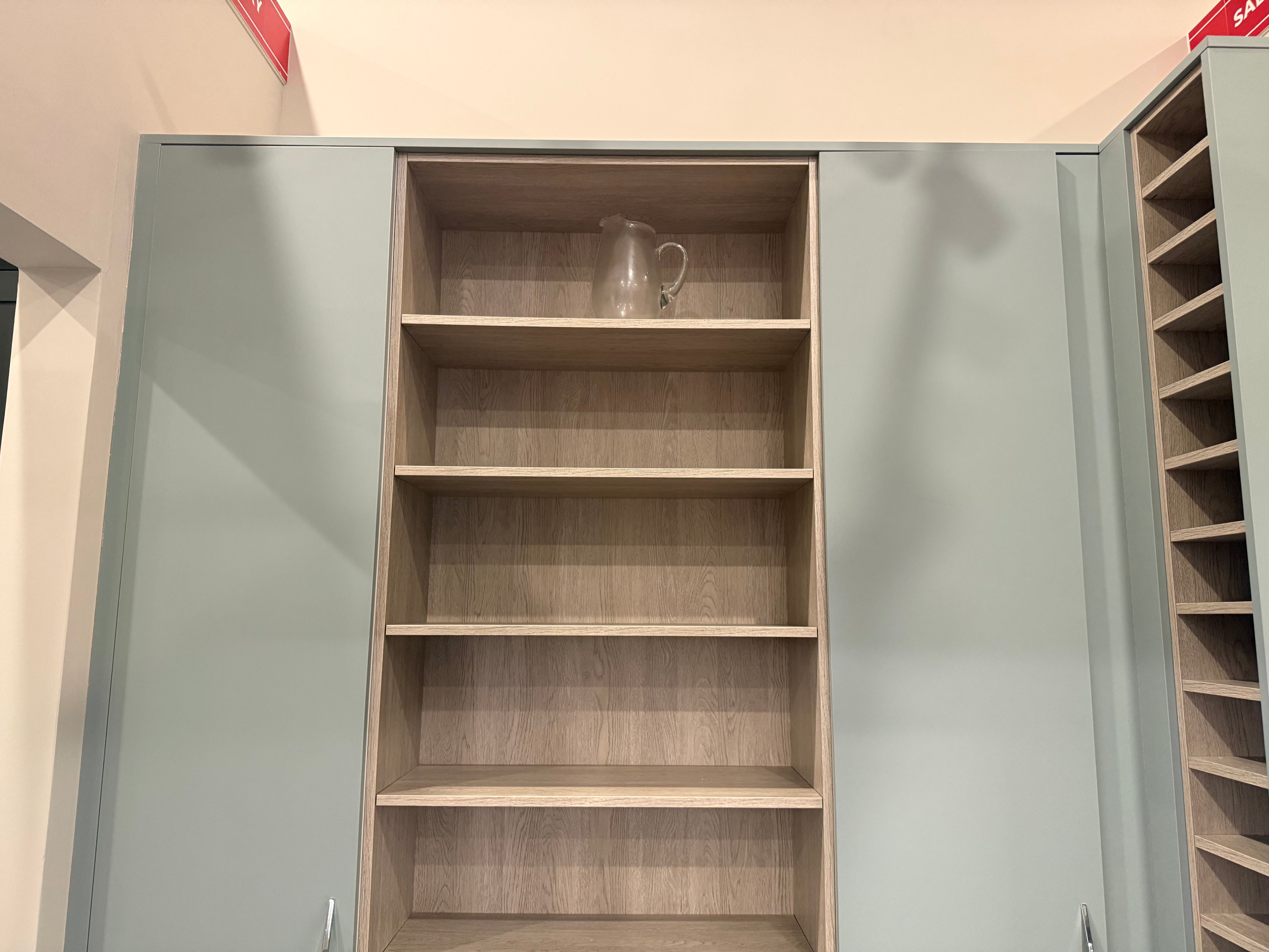 Wren Ultra Cloud Blue Gloss & Elements Limed Oak Matte Kitchen