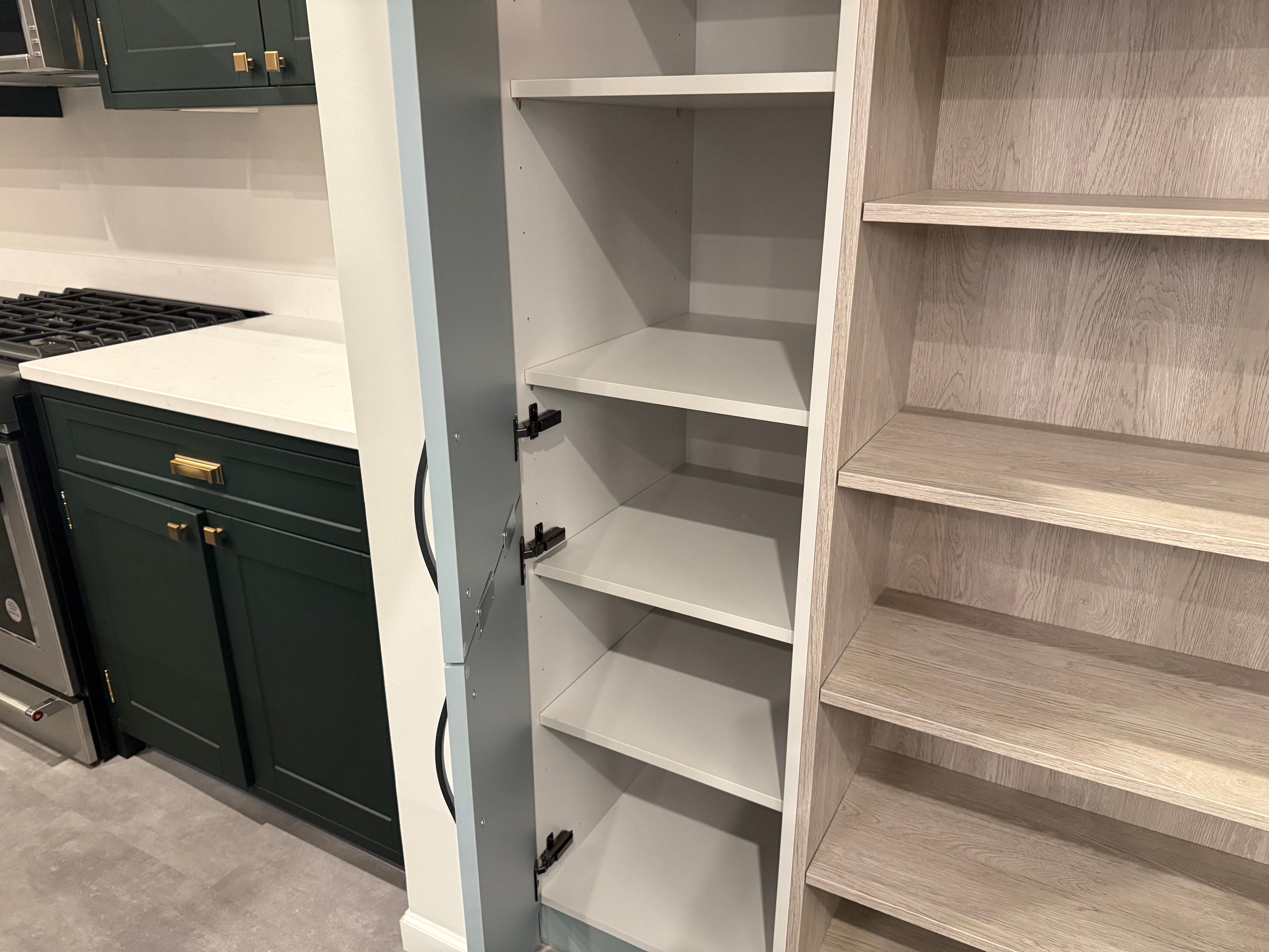 Wren Ultra Cloud Blue Gloss & Elements Limed Oak Matte Kitchen